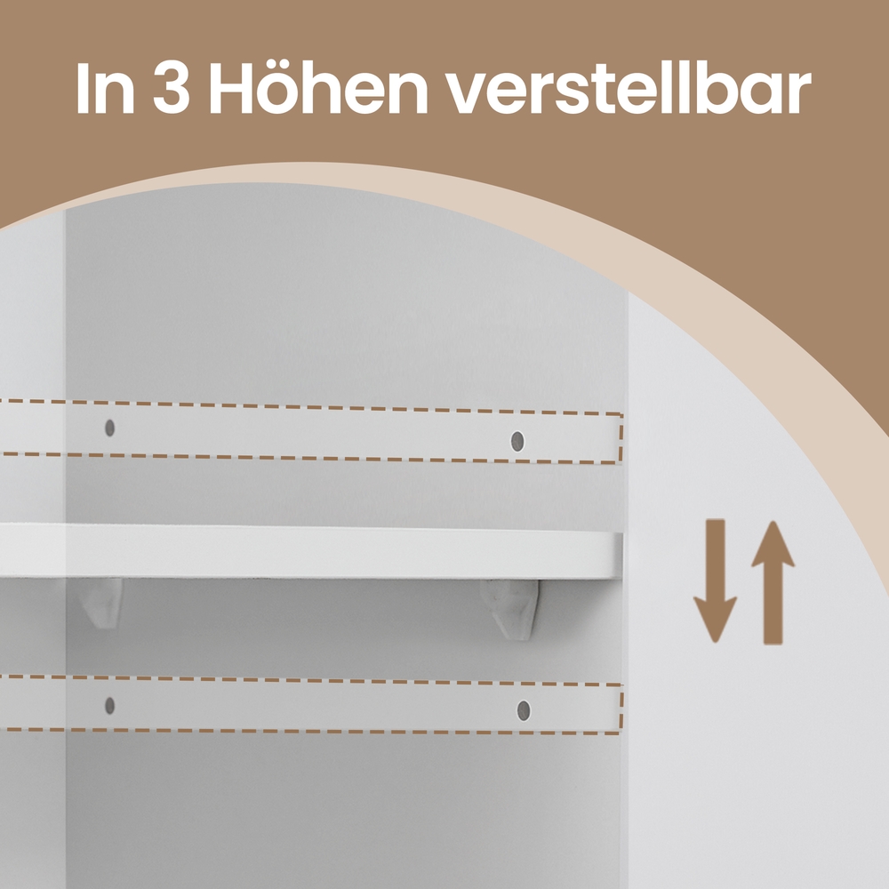 Vannitoa kapp kahekordsete ustega, vannitoa kapp, reguleeritav riiul