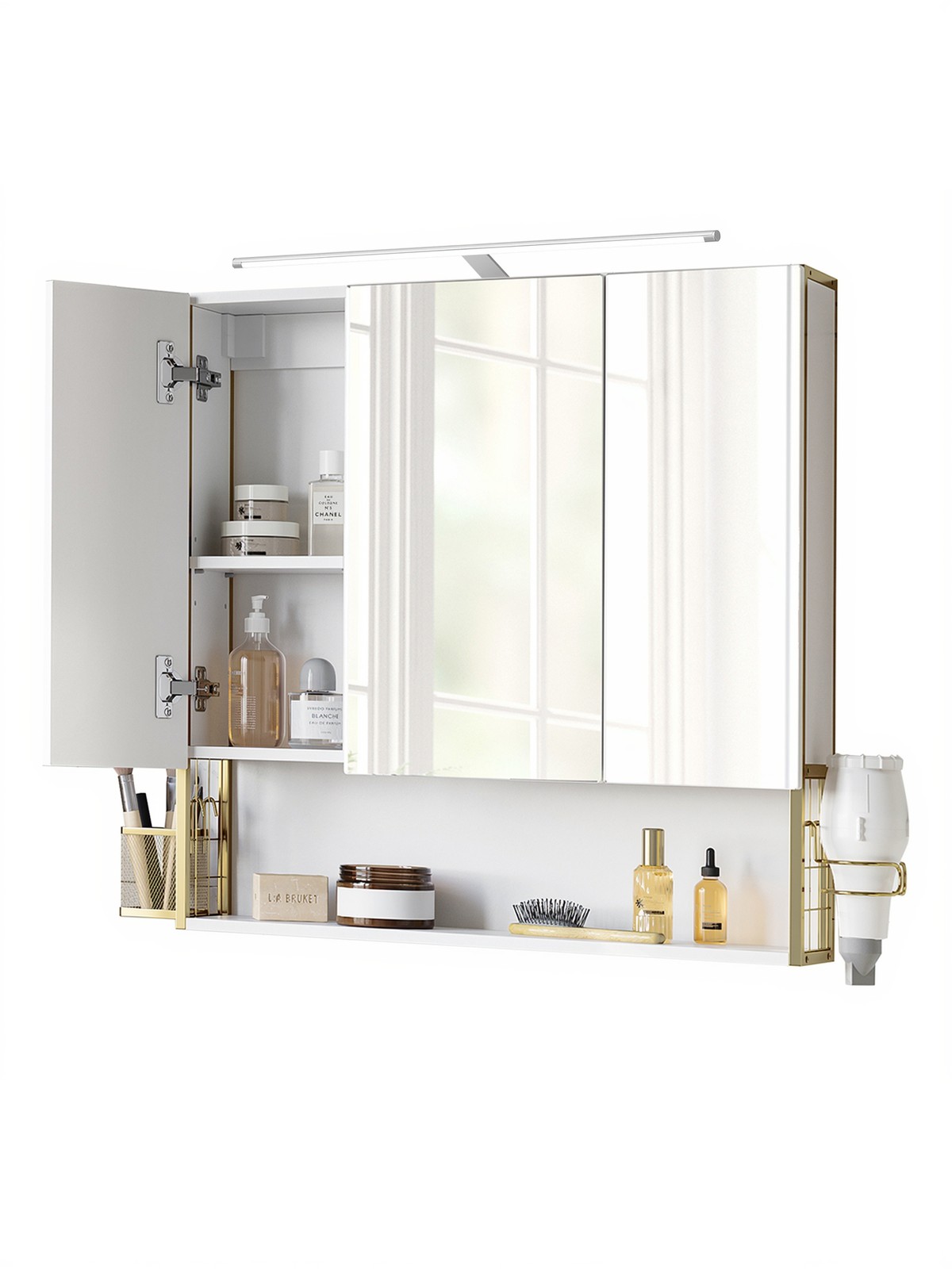 LED-valgustusega vannitoakapp, 14,6 x 70