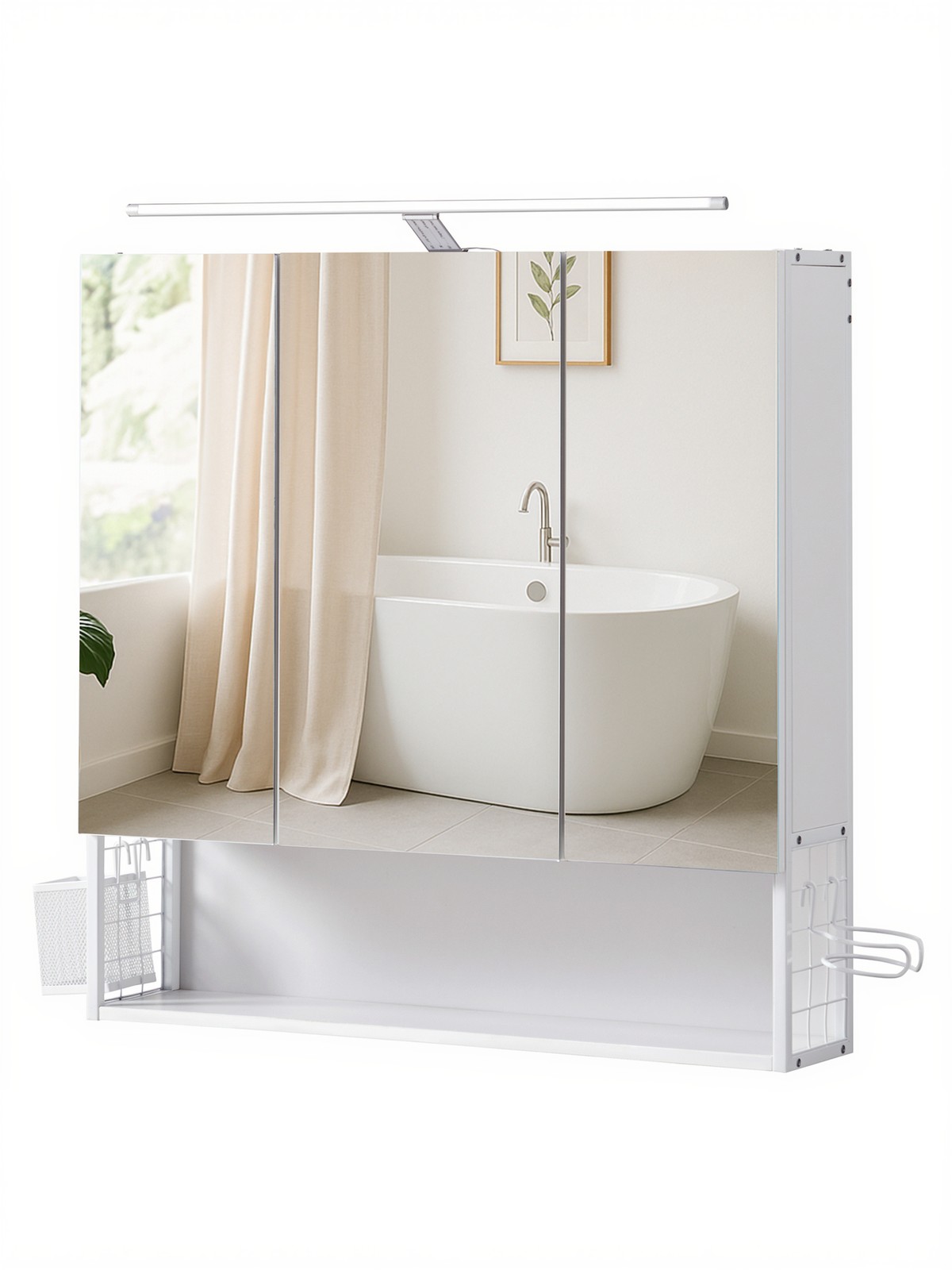 LED-valgustusega vannitoakapp, 14,6 x 70