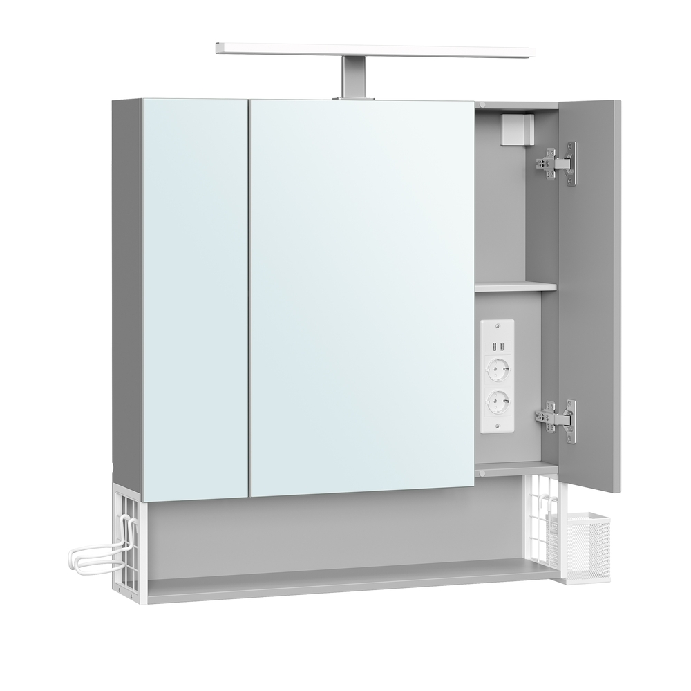 Seinakapp 3 uksega, peegliga, pikendusjuhe