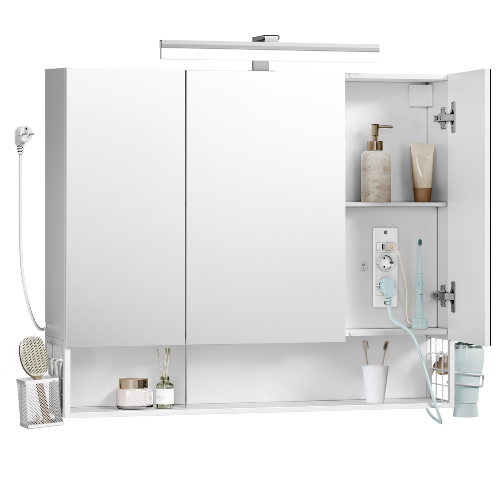 Vannitoa kapp LED-valgustusega, 16,6 x 90