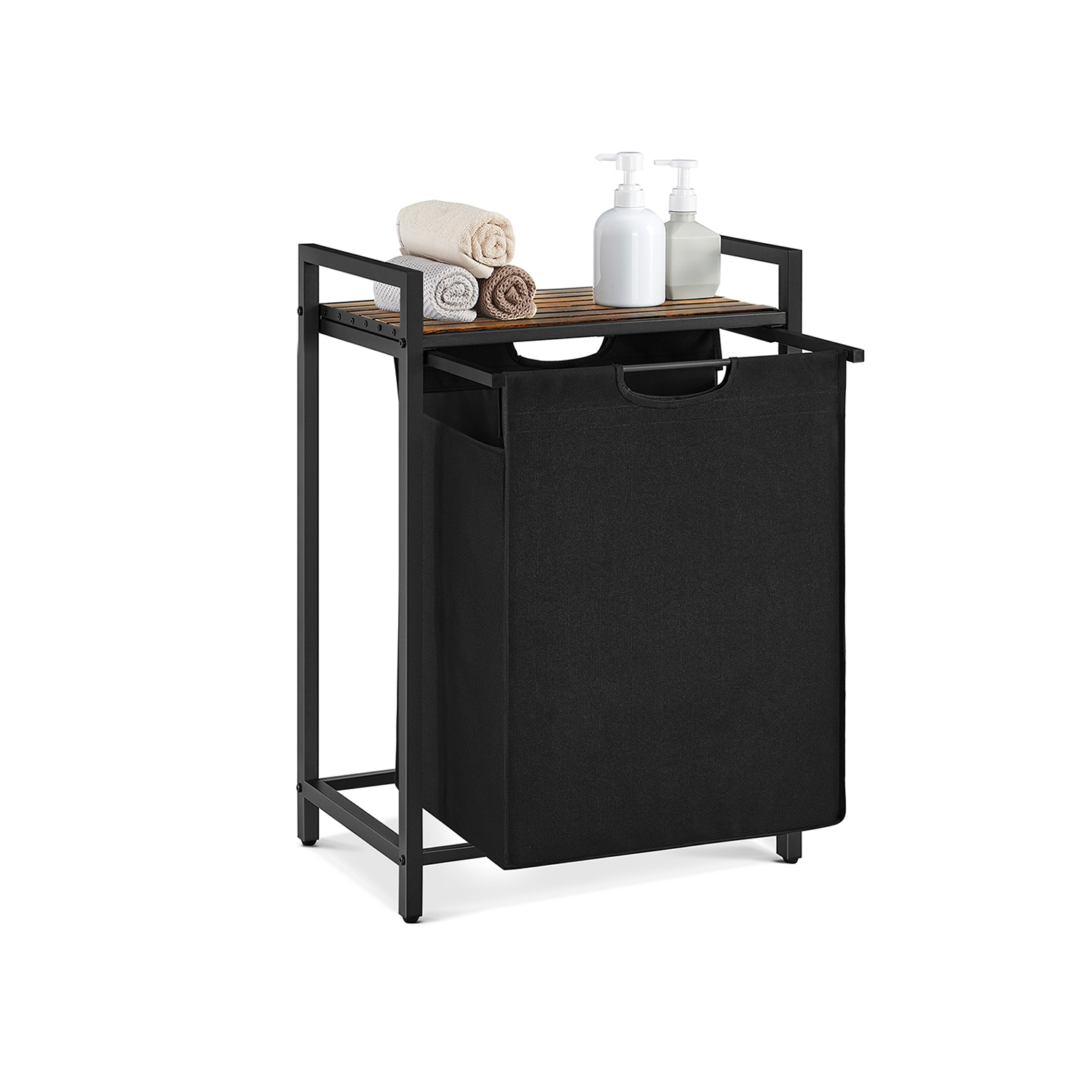 Pesukorv ja pesusorteerija, 2 eemaldatava Oxford-kangast kotiga (2 x 46 l), metallraam, 73 x 33 x 72 cm