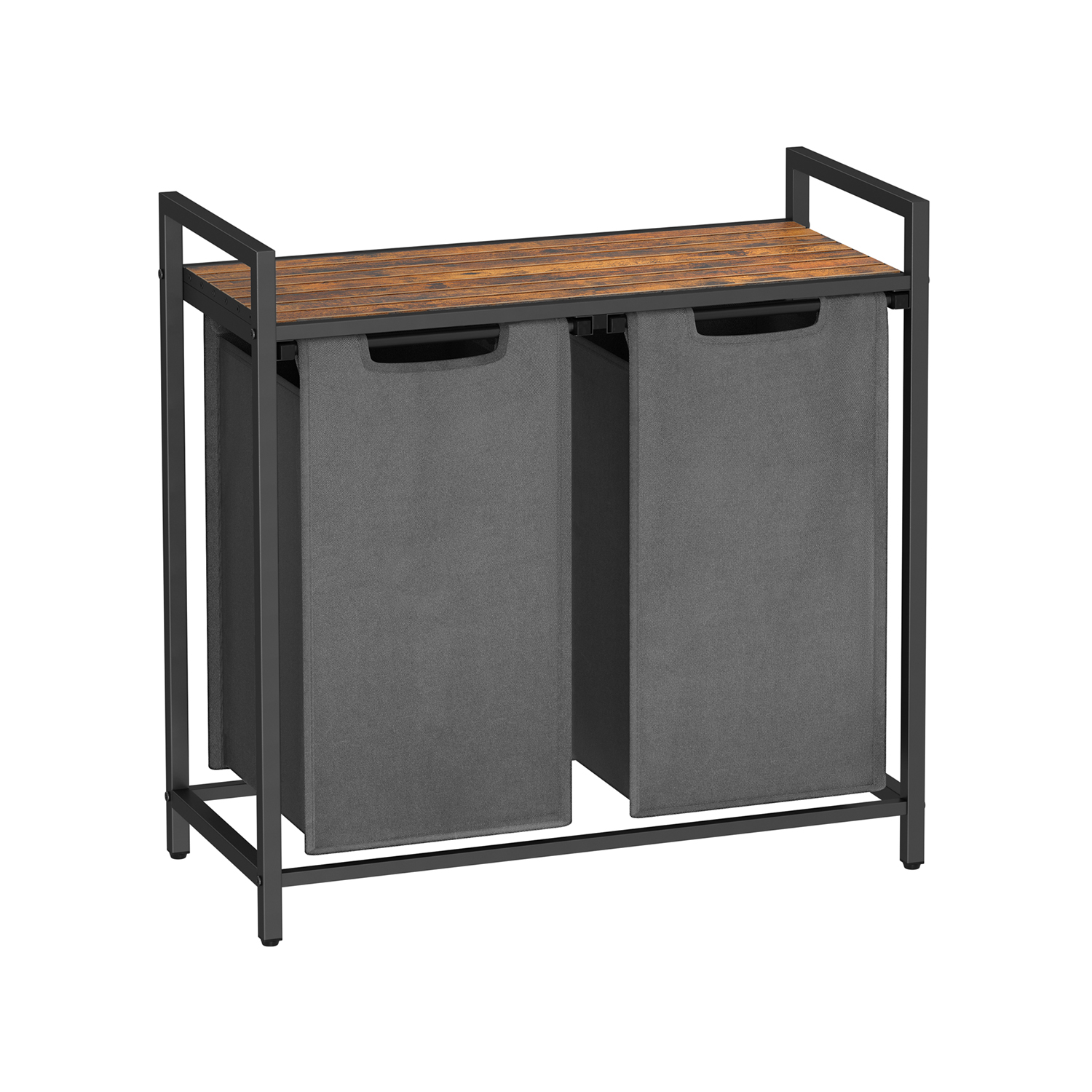 Pesukorv ja pesusorteerija, 2 eemaldatava Oxford-kangast kotiga (2 x 46 l), metallraam, 73 x 33 x 72 cm