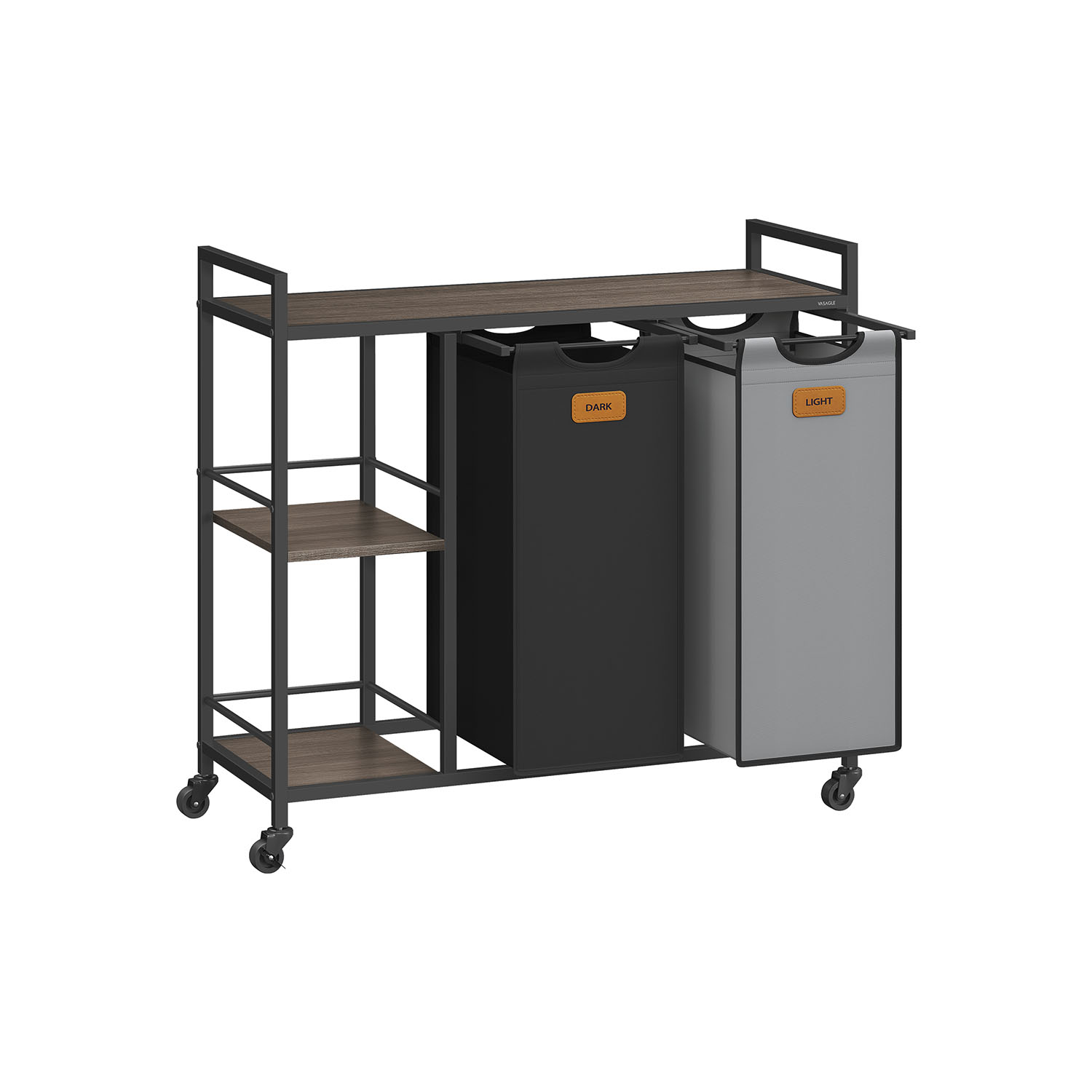 Pesukorv 2 sektsiooni kastanipruun-tindimust-tuvi hall