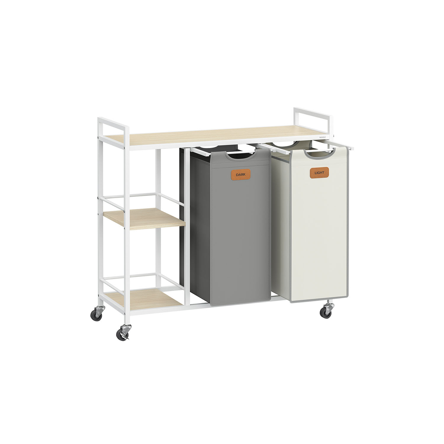 Pesukorv 2 sektsiooni naturaalbeež-tuvihall-kreemvalge