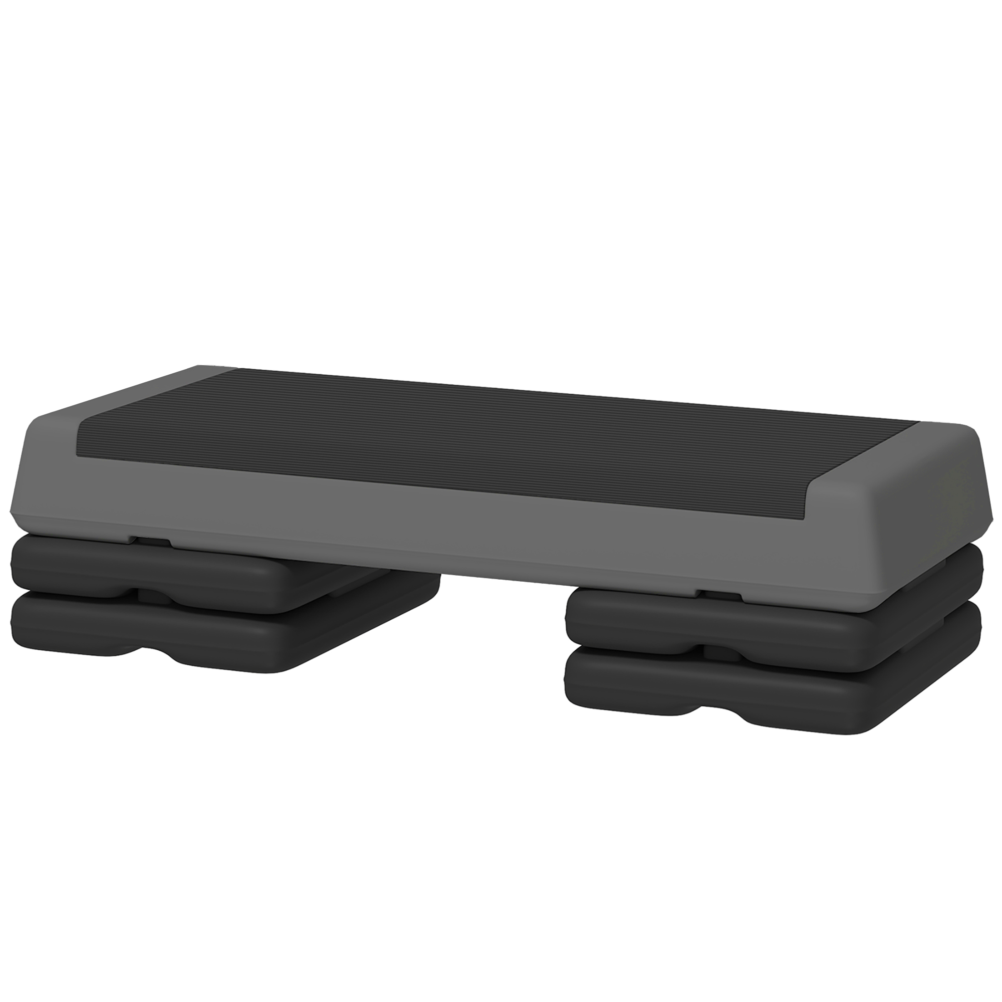 Kõrguse reguleerimisega fitness-astmelaud, libisemiskindel, sobib koju, jõusaali või kontorisse, plastikust, hall