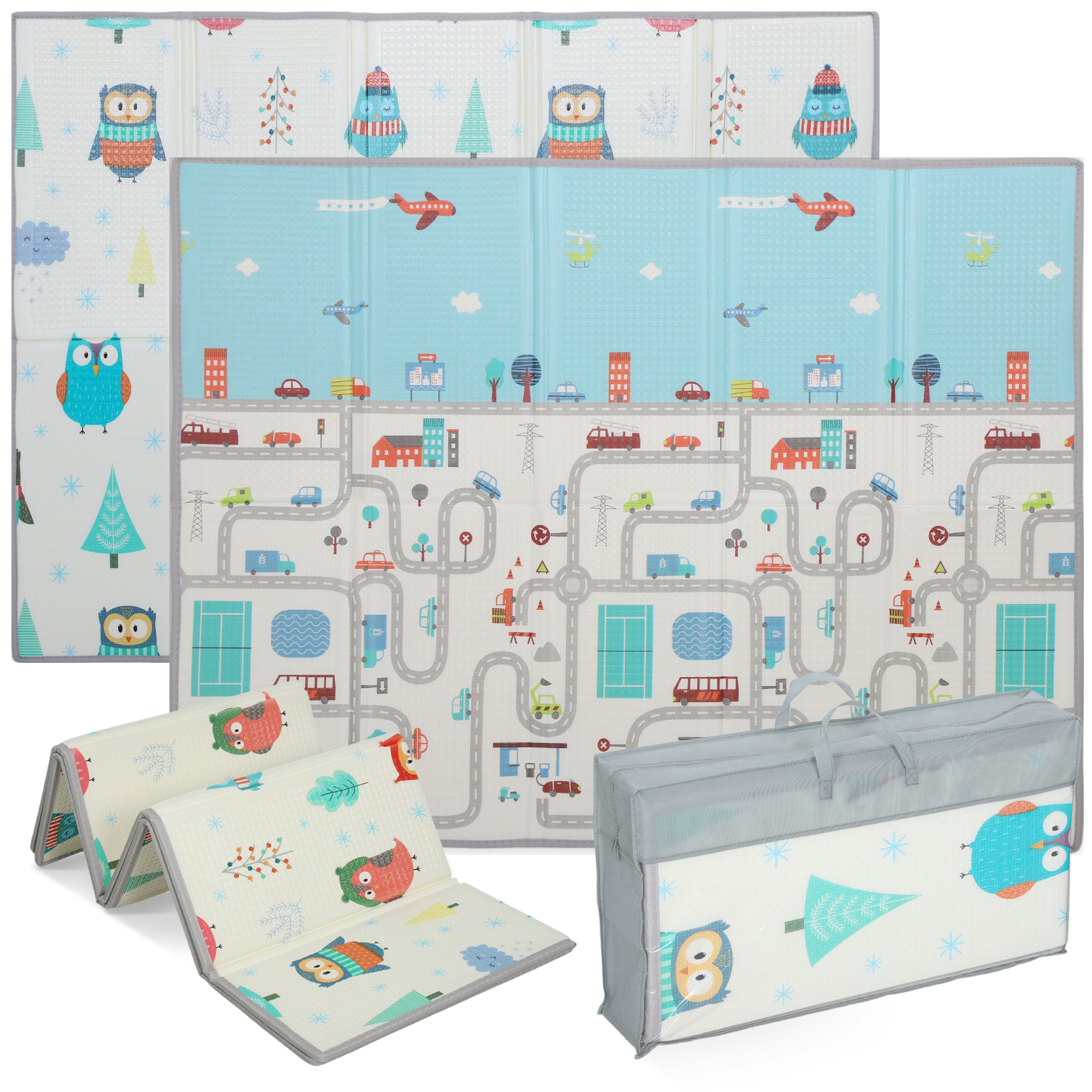 Beebimängumatt, loomamuster, poroloon, 1,5 cm paksune polster, libisemiskindel