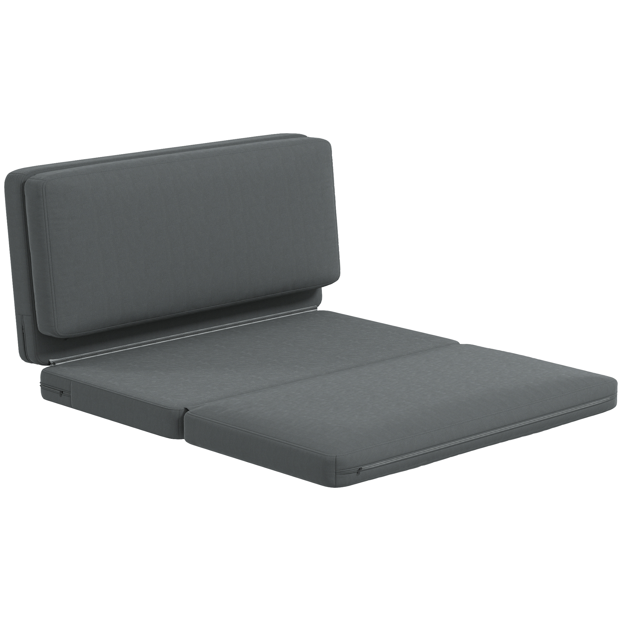 3-ühes kokkupandav tugitool, külaliste madrats, jagatav, 138 cm lai, tumehall