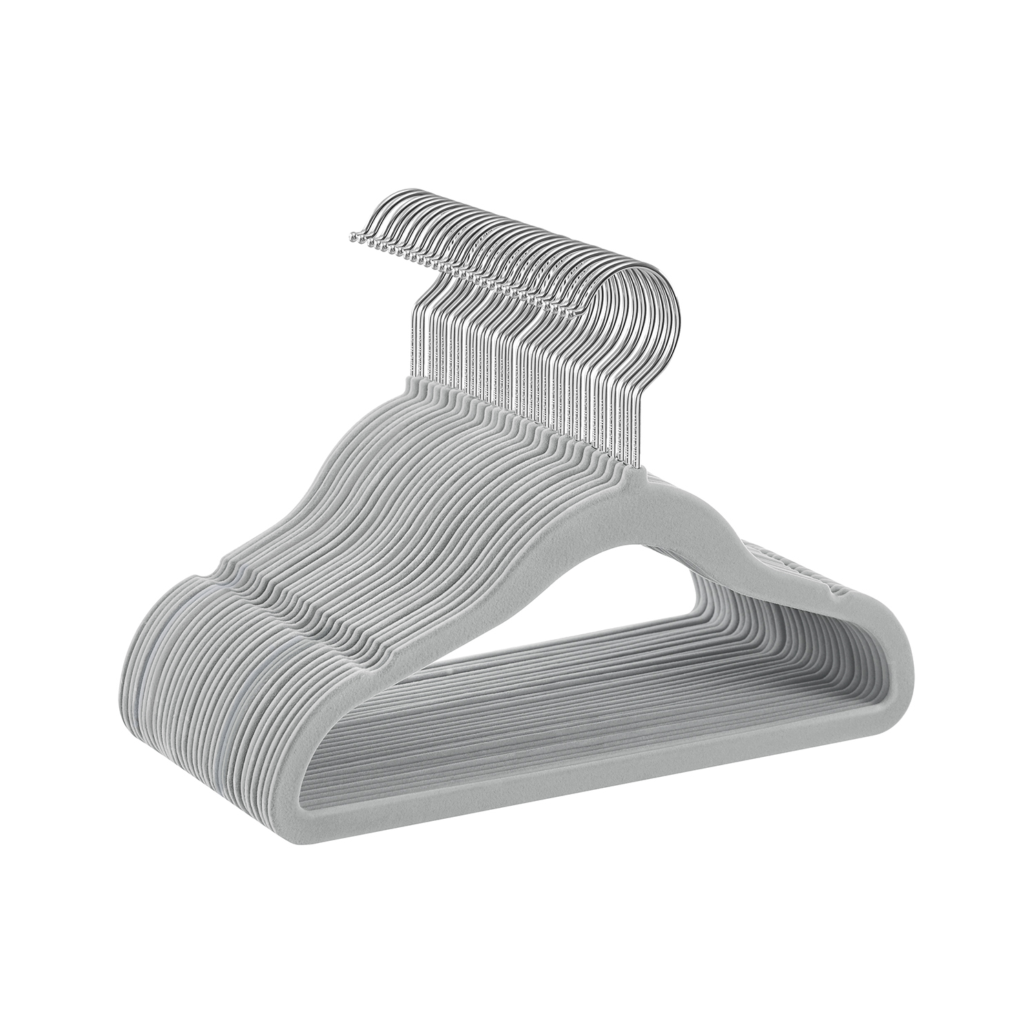 Laste riidenagide komplekt 30 360° pöörlevate konksudega, tuvihall