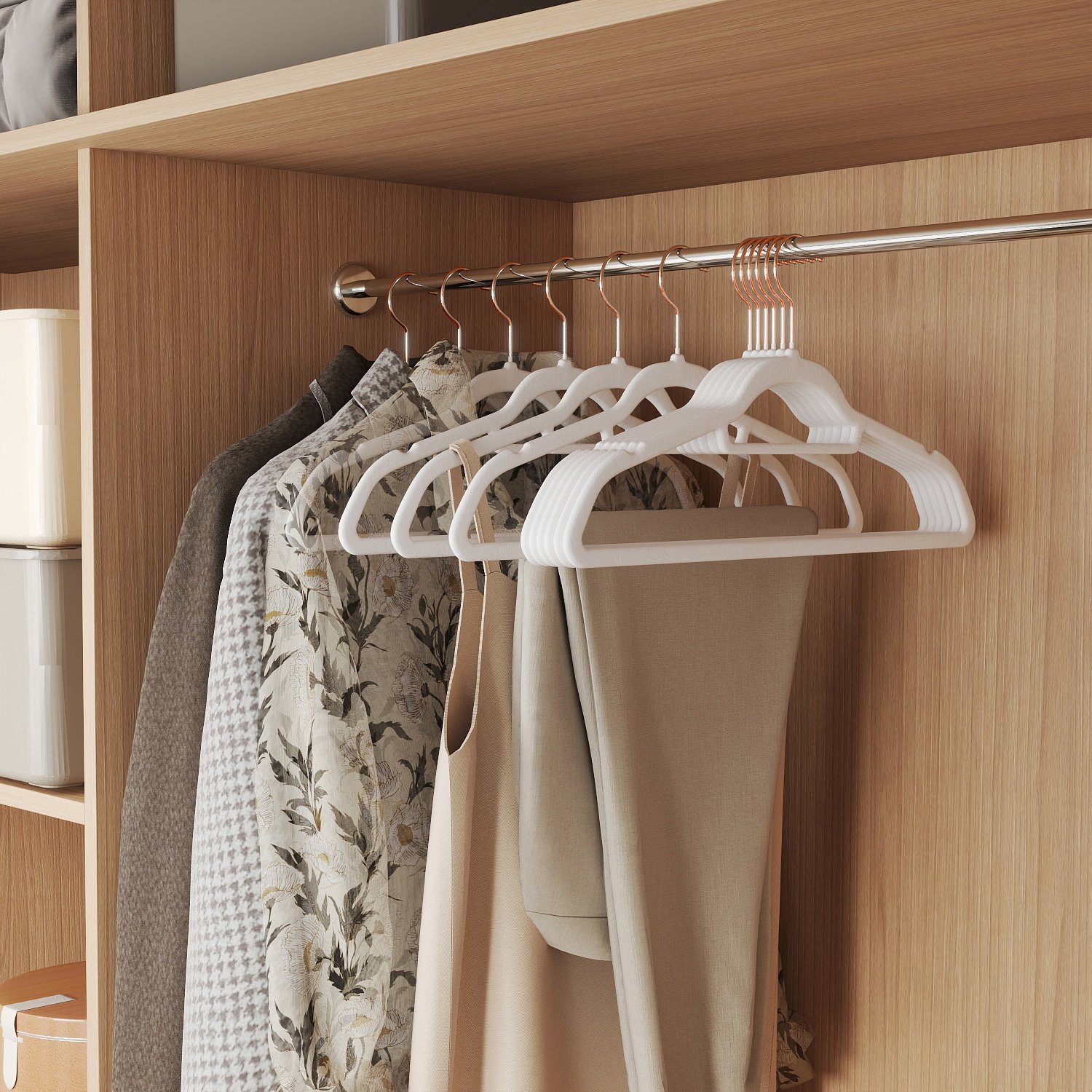 Sametist riidepuud, 50-osaline komplekt, riidepuu