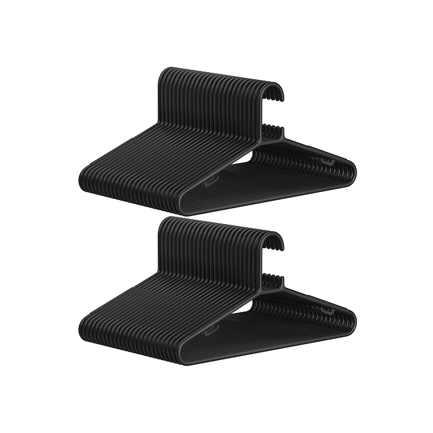 Plastikust riidepuukomplekt 50 kerget musta
