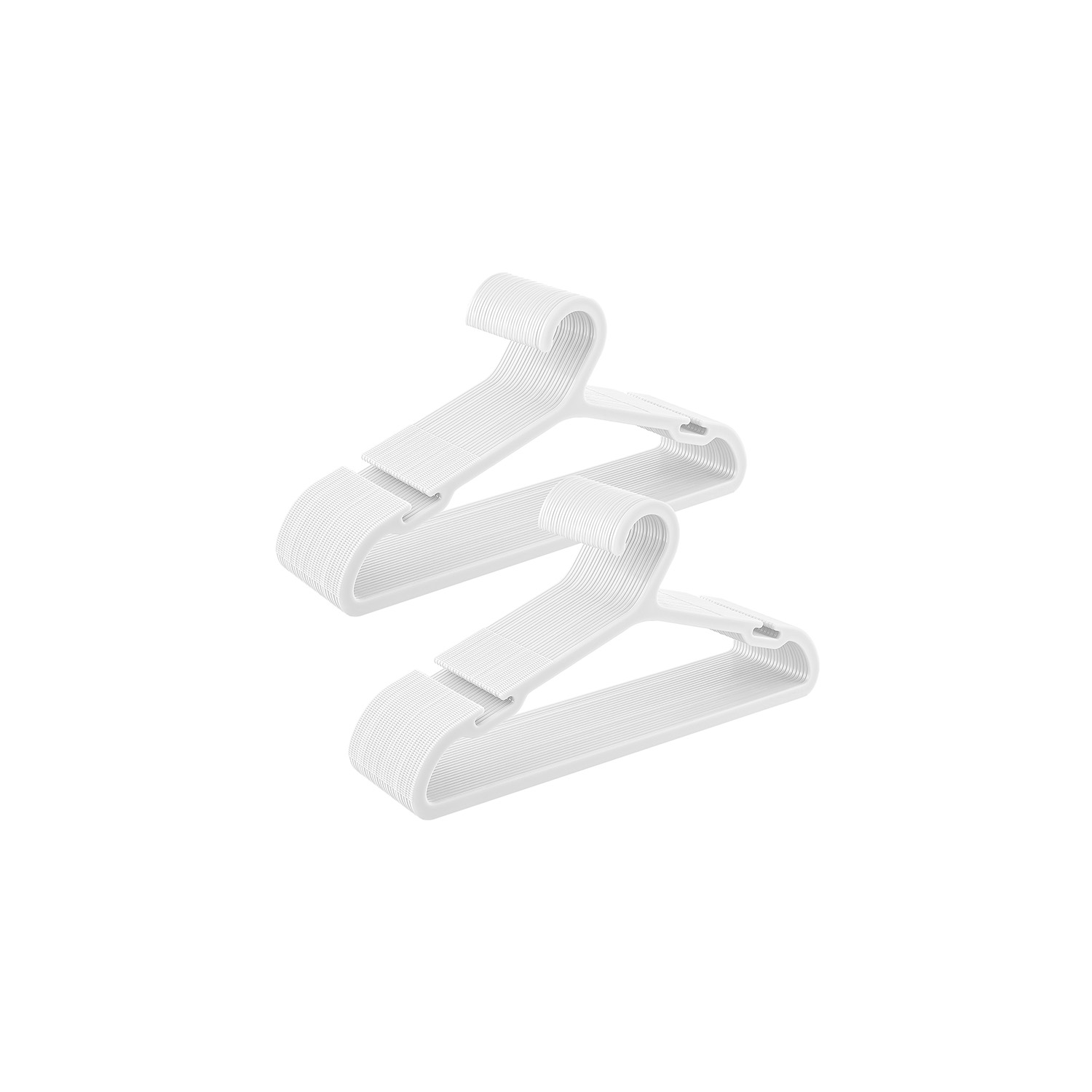 Plastikust riidepuud 50 tk komplekt 41,7 cm lai pilvevalge