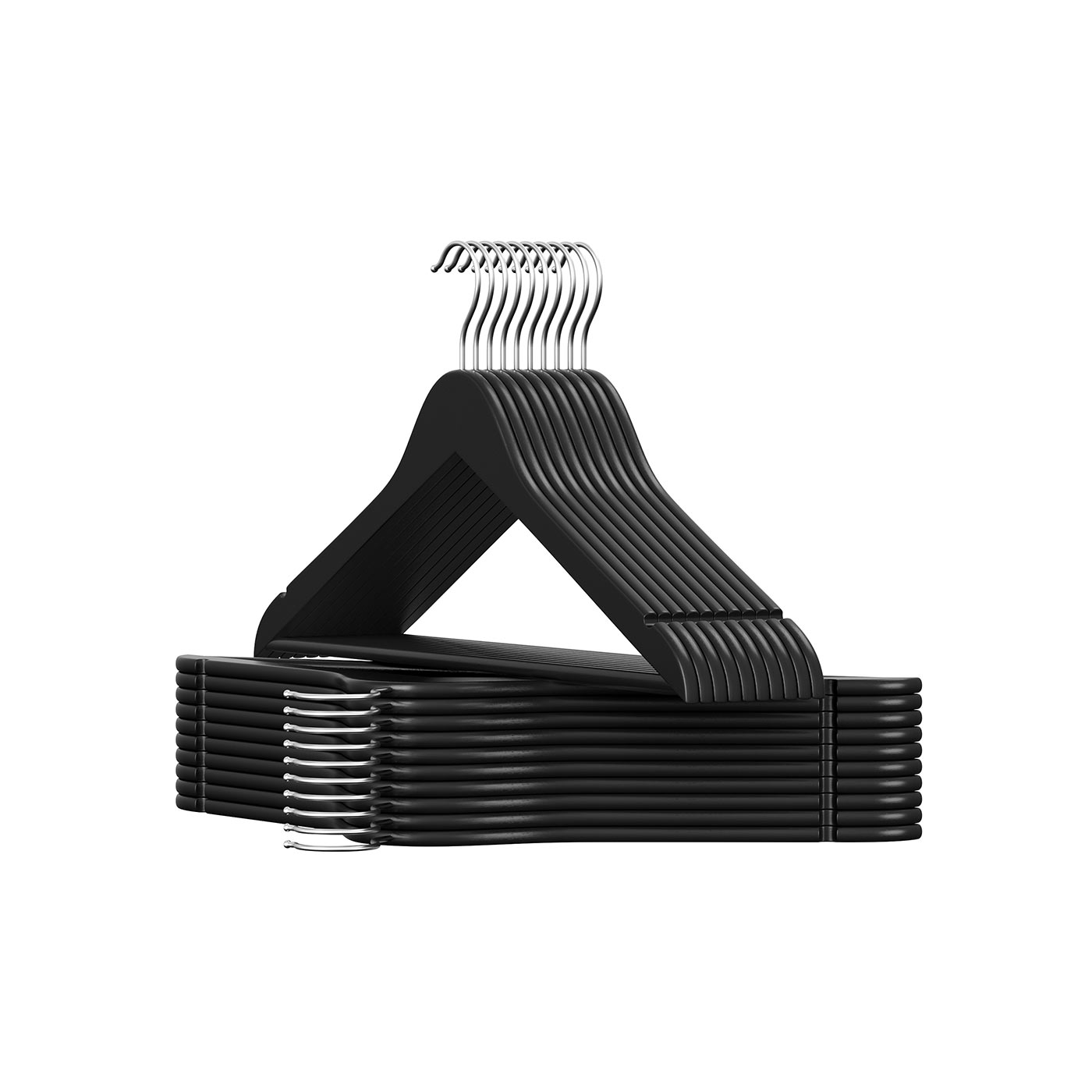 Puidust riidepuud, 20 tk komplekt, 360° pöörlevate konksudega, tindimust