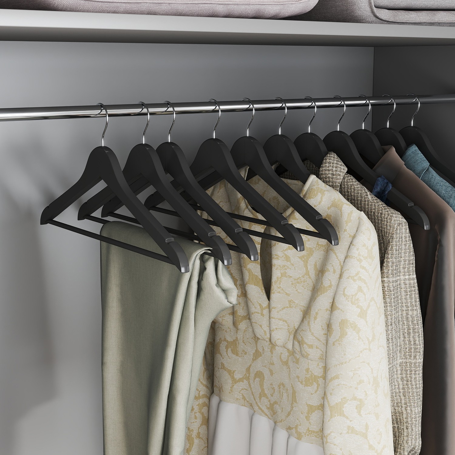 Puidust riidepuud, 10-osaline komplekt, täispuidust riidepuud