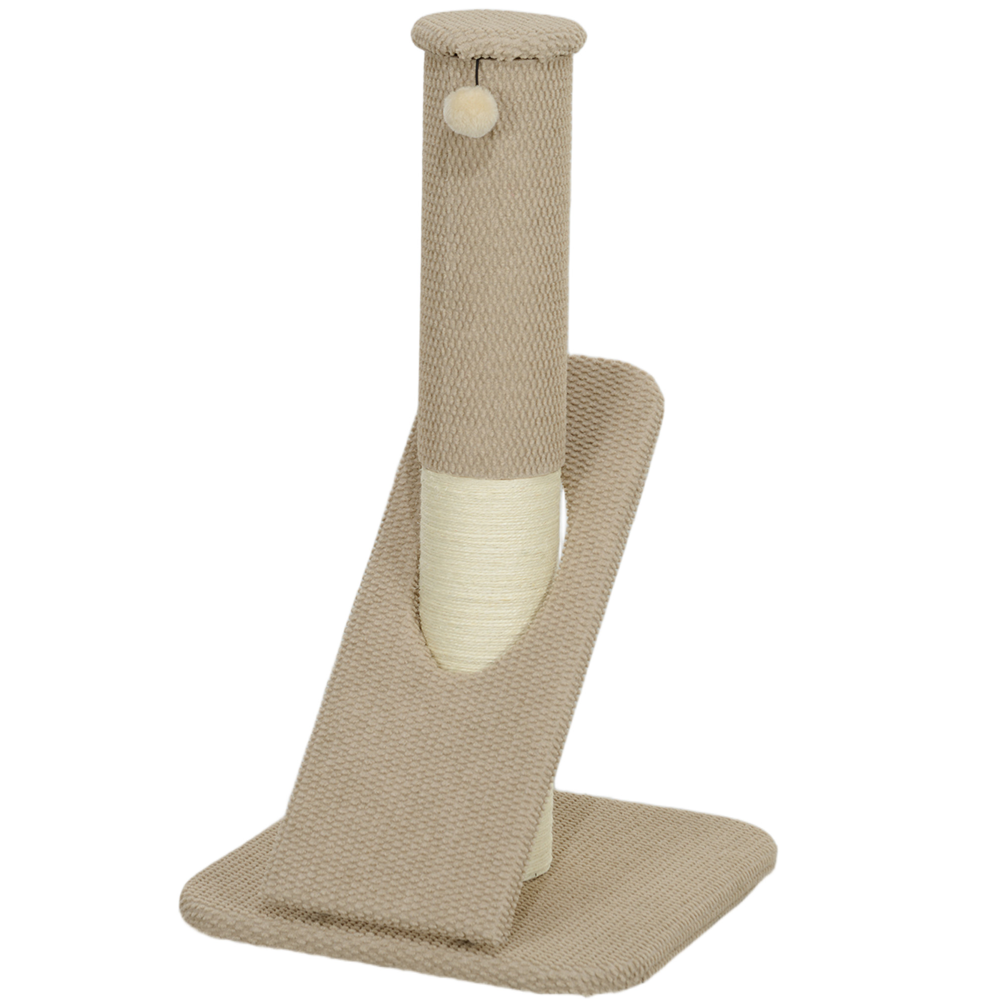 Kraapimispost, 84cm kraapimissammas, sisal-kassikraapimispuu mängupalliga, kraapimispuu kassidele, kasside kraapimismööbel, siseruumides, kreemvalge