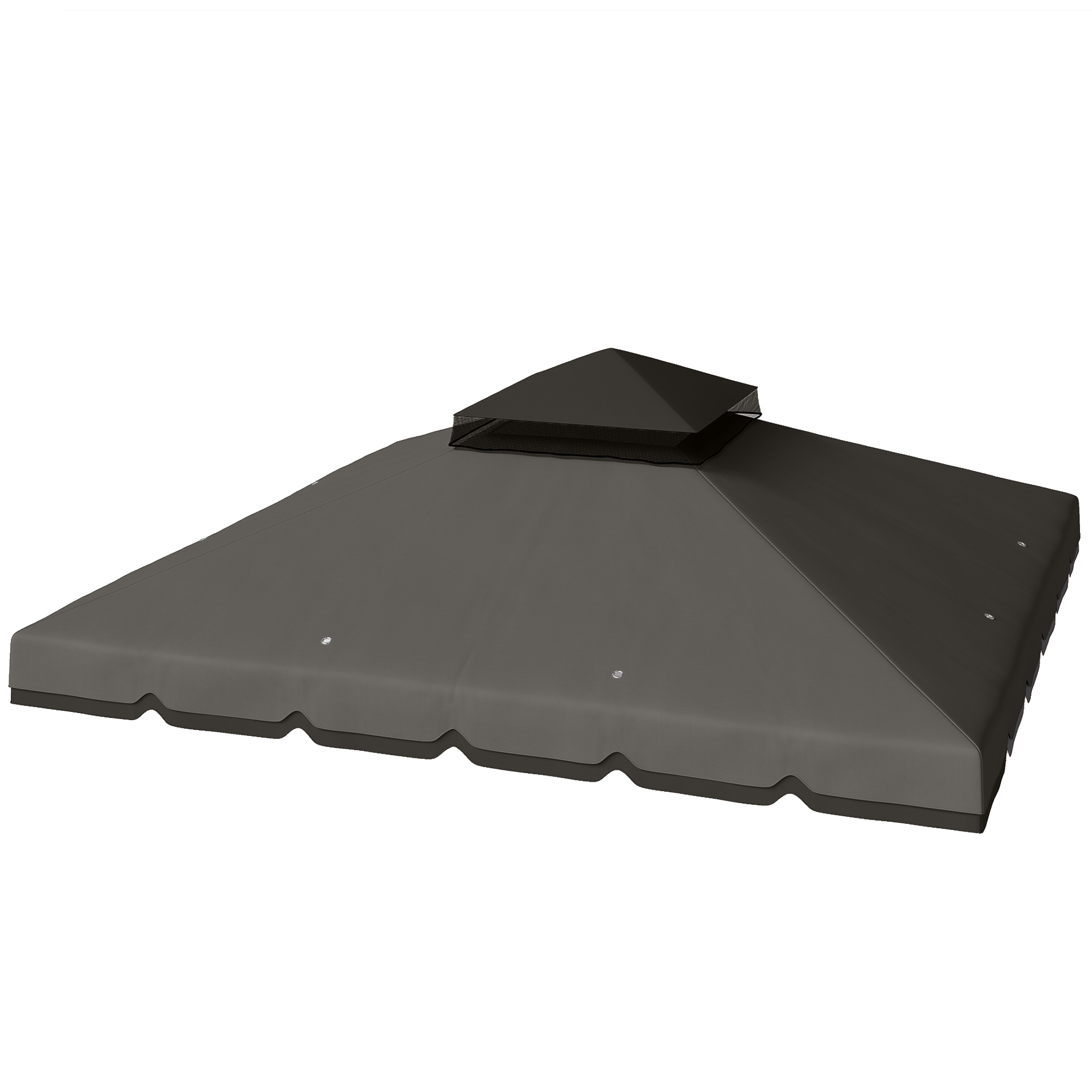 Vahetuskatus 3x3m paviljonile, vetthülgav, topeltkatusega paviljoni katus drenaažiaukudega, helehall