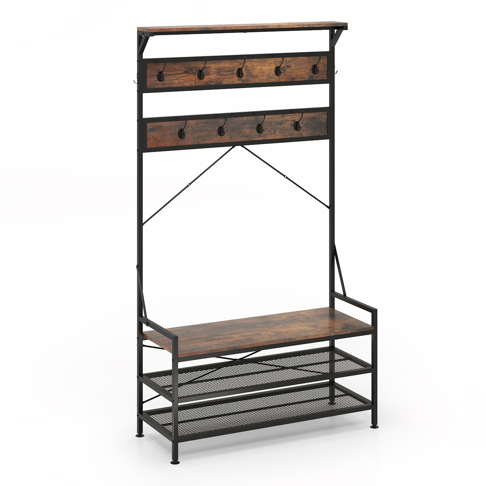 Riidenagi kingariiuliga riidekapp riidestange pingiga pruun