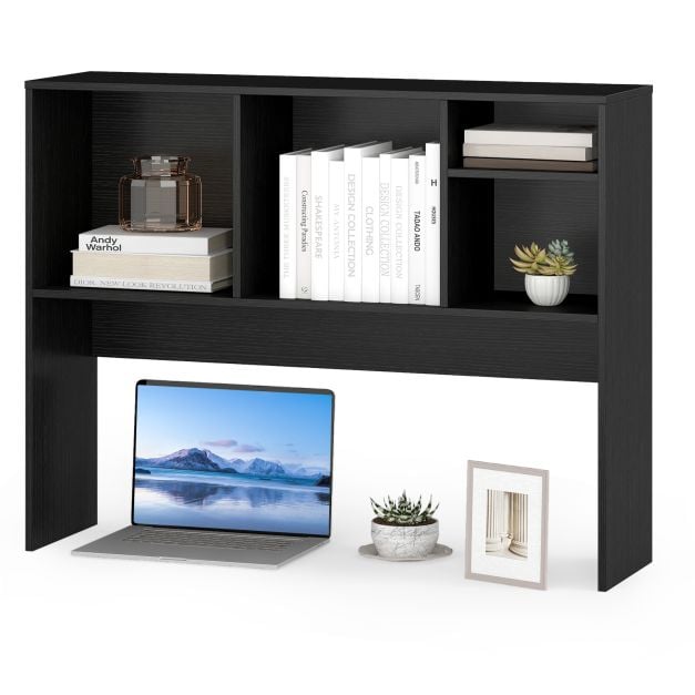 Lauariiul 4 sektsiooniga, lauariiul, lauapealne riiul, raamaturiiul, 94 x 25 x 73 cm, must