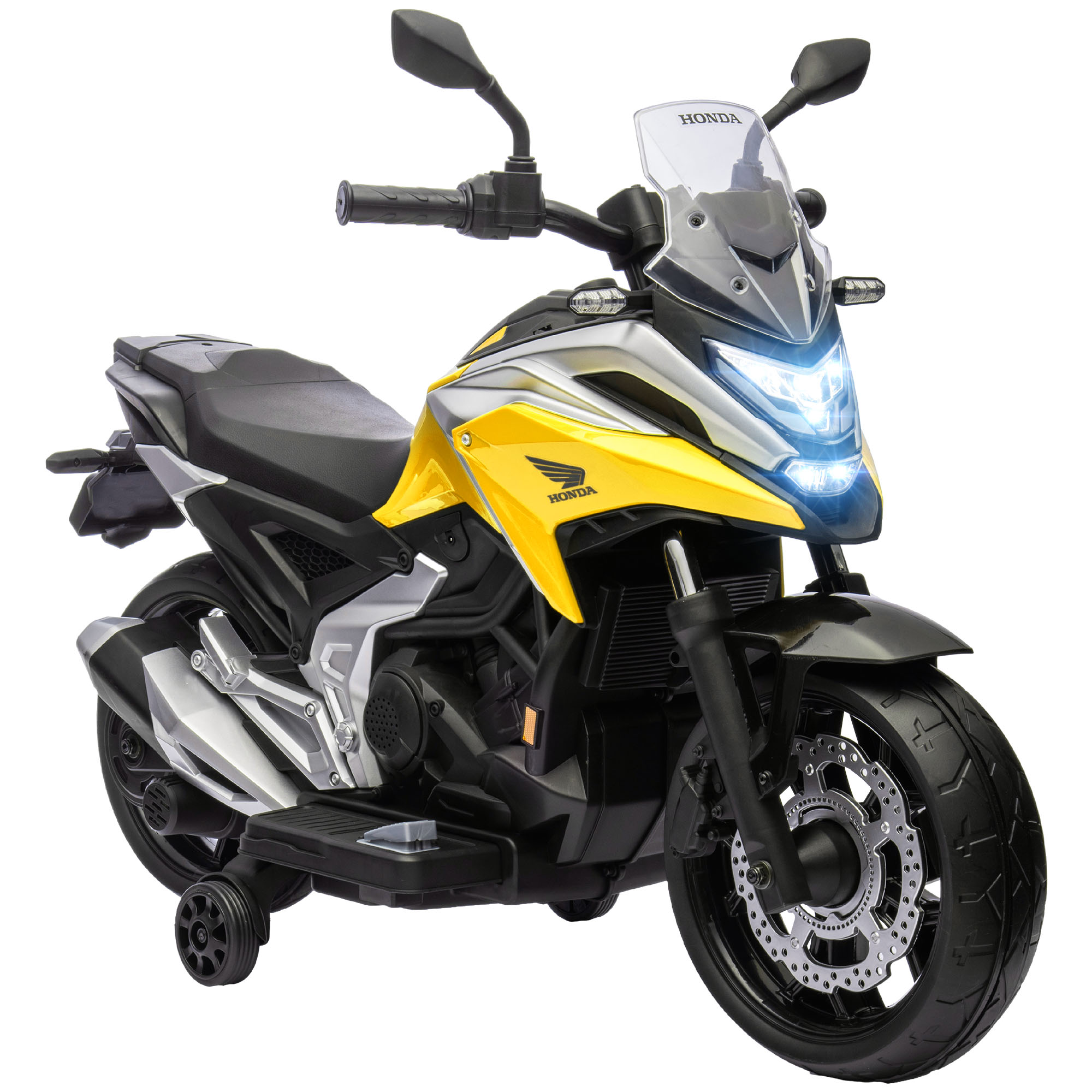 Elektriline lastemootorratas, Honda, 3 km/h, muusika ja tuled, 3-6 aastat, kuni 30 kg, kollane
