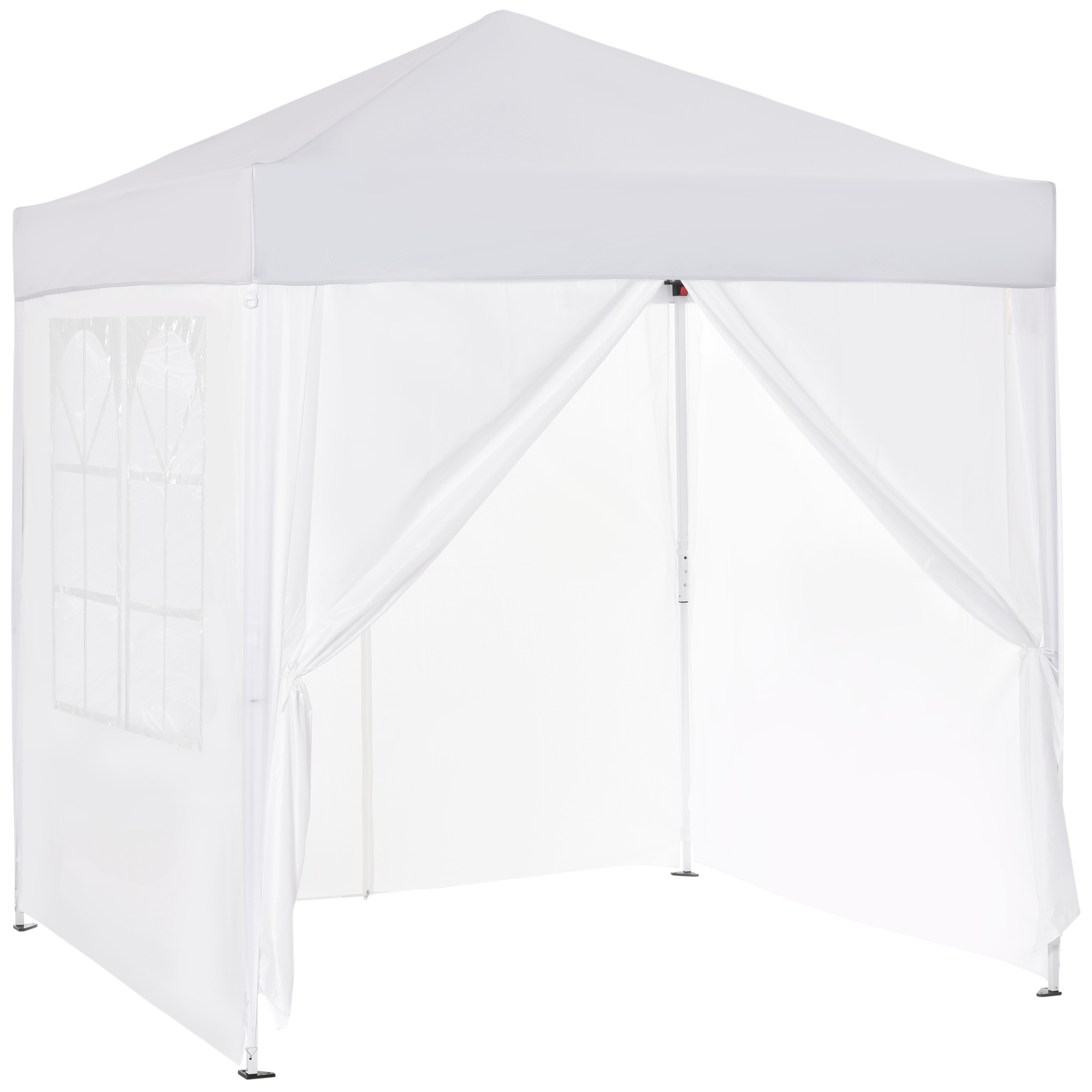 Kokkupandav paviljon, õlletelk, 4 eemaldatavat külgpaneeli, 2 akent, metallraam, 2 x 2m, valge