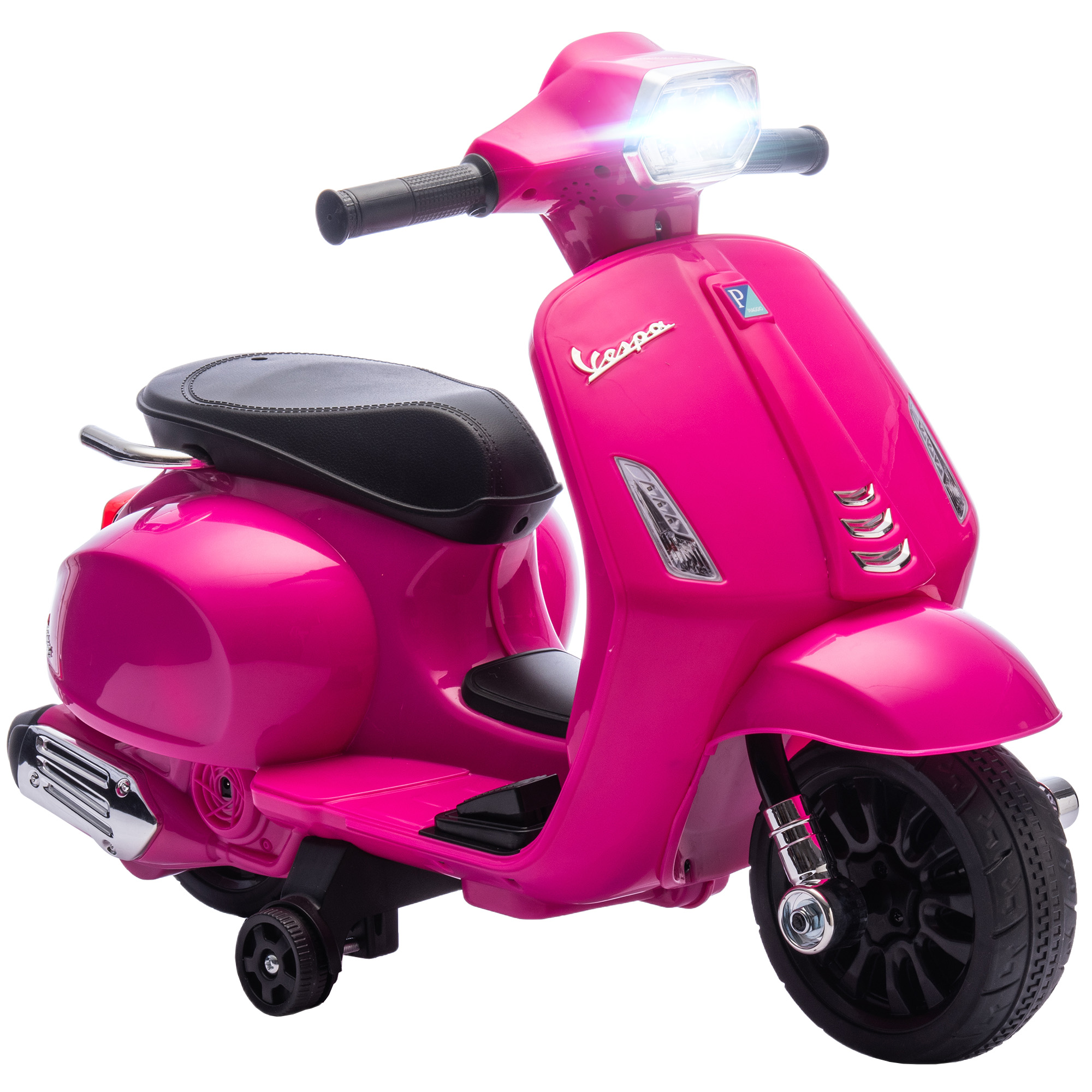 Elektrimootorratas lastele Vespa 6V elektrimootorratas abirataste, esitule ja signaaliga 2-6 aastasele lapsele 71 x 37 x 52 cm roosa