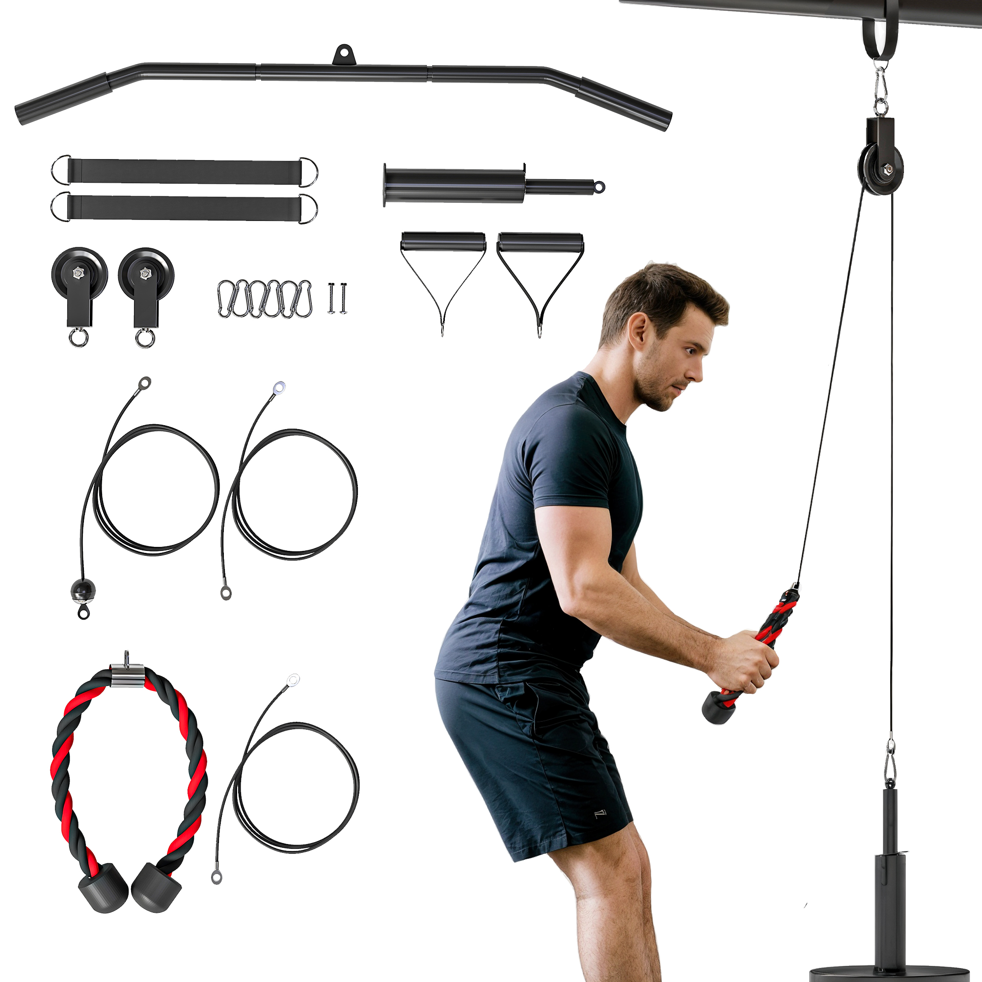 Fitness Lat Pulldown jõusaali treeningvarustuse kaablirihmaratta süsteemi käe jõutreening koduseks kasutamiseks