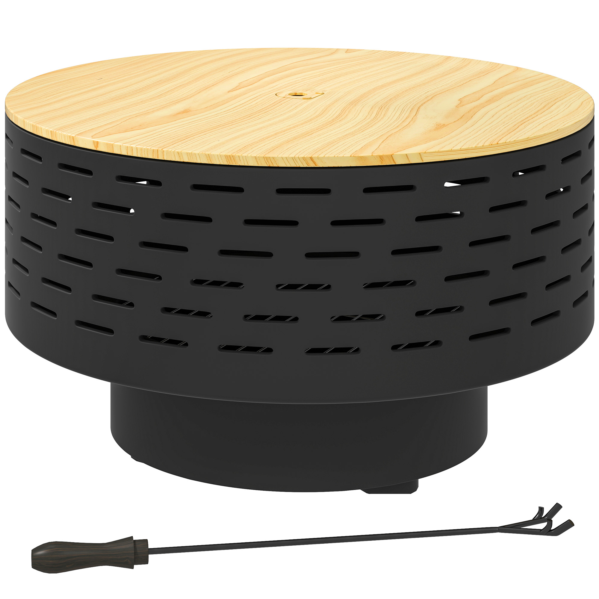 3-ühes roostevabast terasest tulekauss Ø60 x 39cm, lõkkease grillrestiga, sädemevõrk, rootor, süsihall