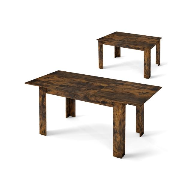 Pikendatav söögilaud reguleeritava lauaplaadiga - pruun