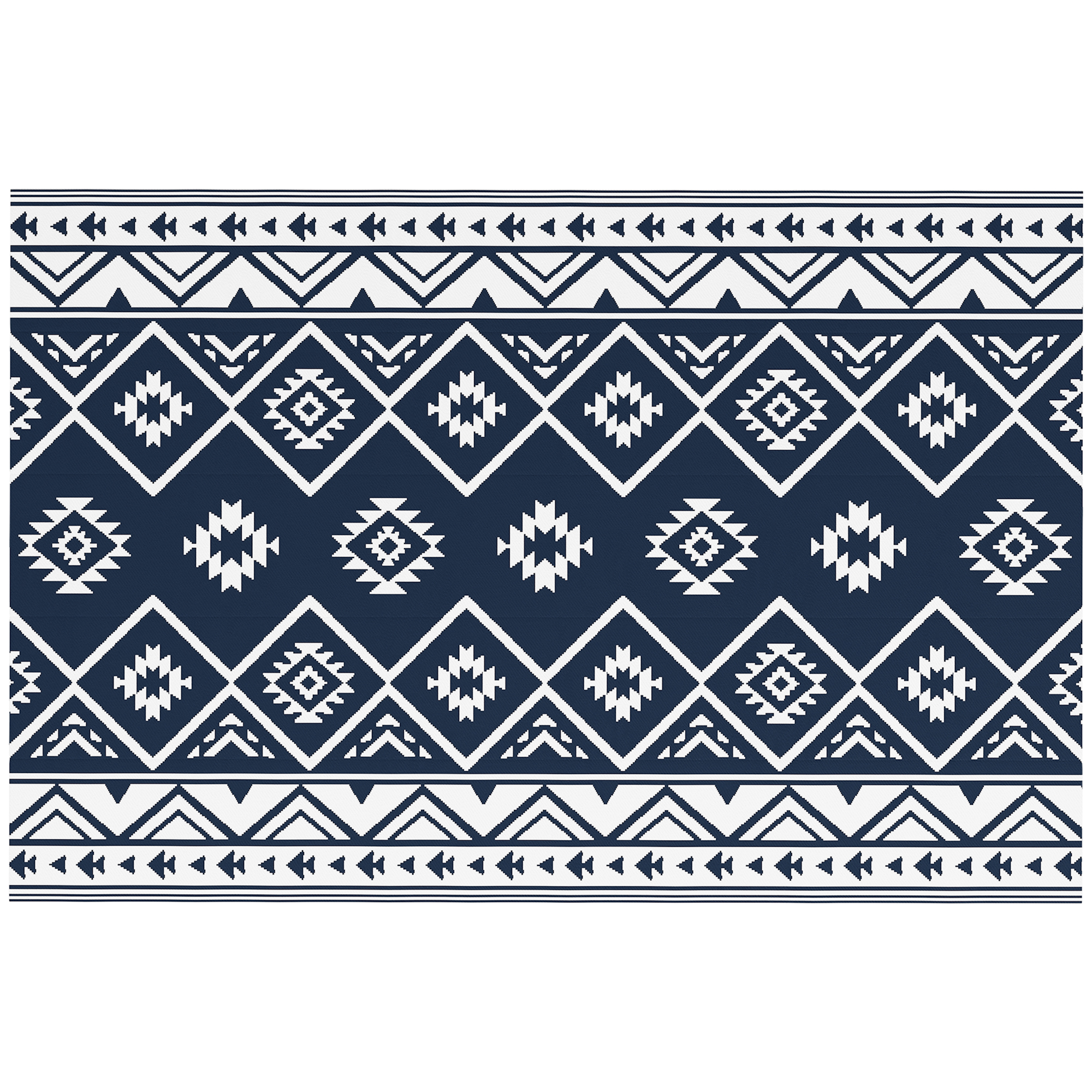 Õuevaip, terrassivaip, ilmastikukindel, moodne disain, 182 cm x 274 cm x 0,3 cm, must + valge