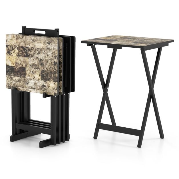 4 kokkupandavat aialauad, mustad, 48x40x67 cm