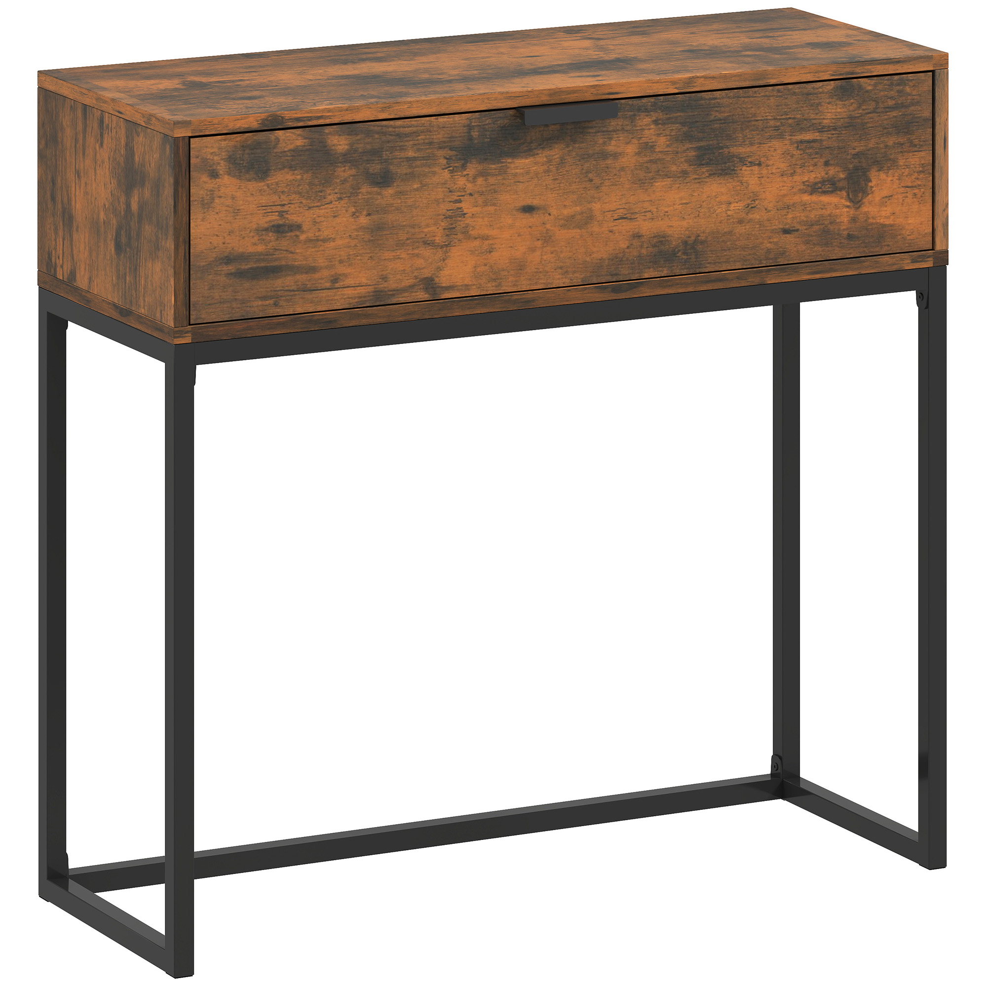 Konsoollaud, sahtliga esikulaud, tööstusdisain, esikusse või elutuppa, 80x30x76 cm, must