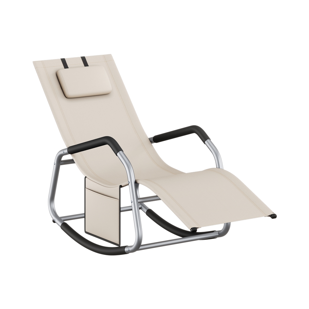 151 x 56,2 x 97,3 cm kiiktool reguleeritava peatoe ja küljetaskuga, beež