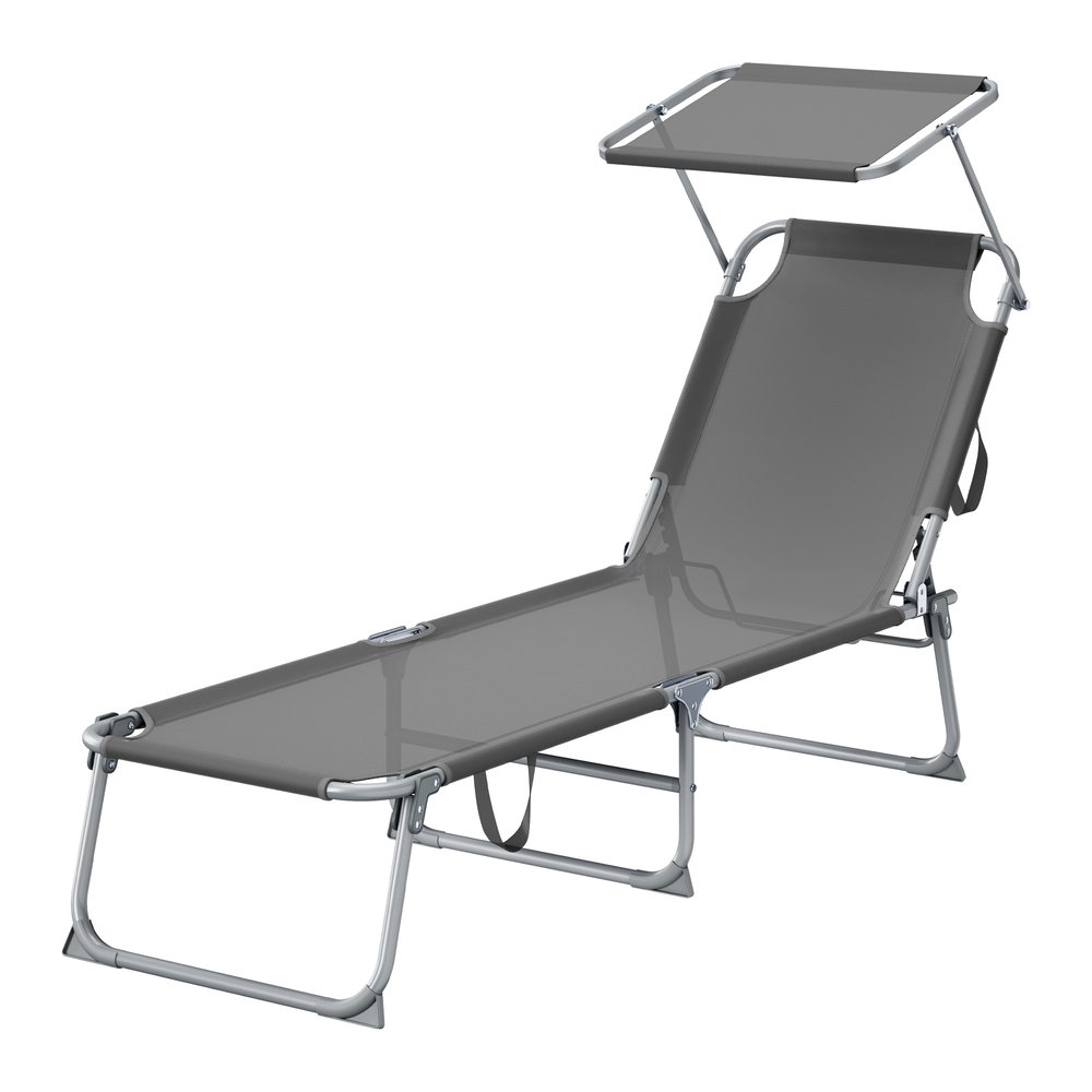 Kokkupandav päevitustooli, kandevõime kuni 110 kg, reguleeritav päikesesirm