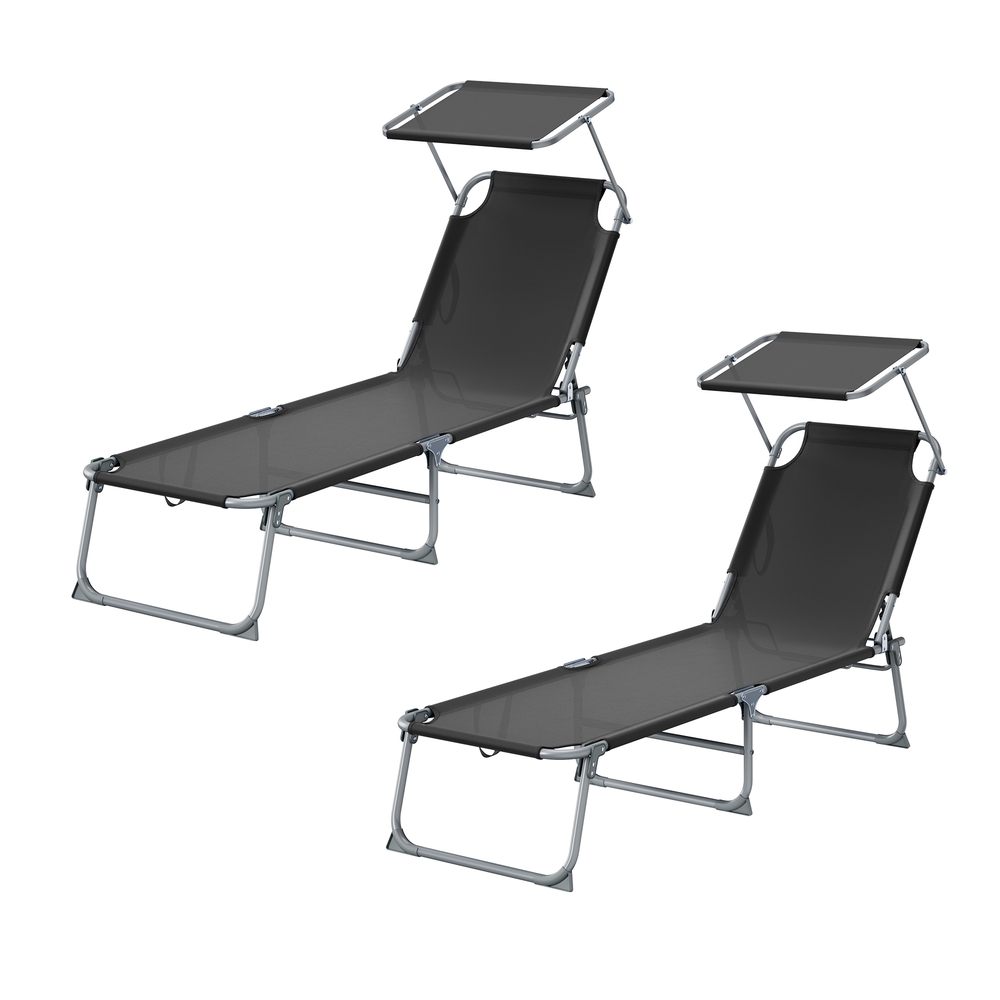 Kokkupandav päevitustooli komplekt, 2 tk, kandevõime kuni 110 kg