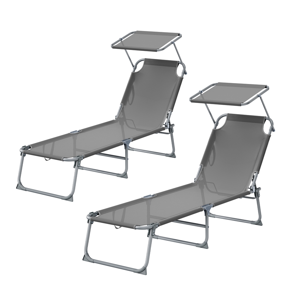 Kokkupandav päevitustooli komplekt, 2 tk, kandevõime kuni 110 kg