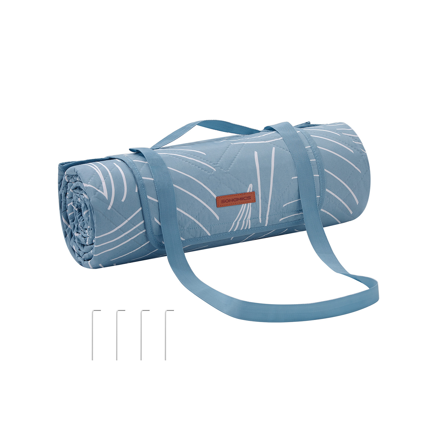 Piknikutekk 200 x 200 cm 4 maandusankruga helesinine