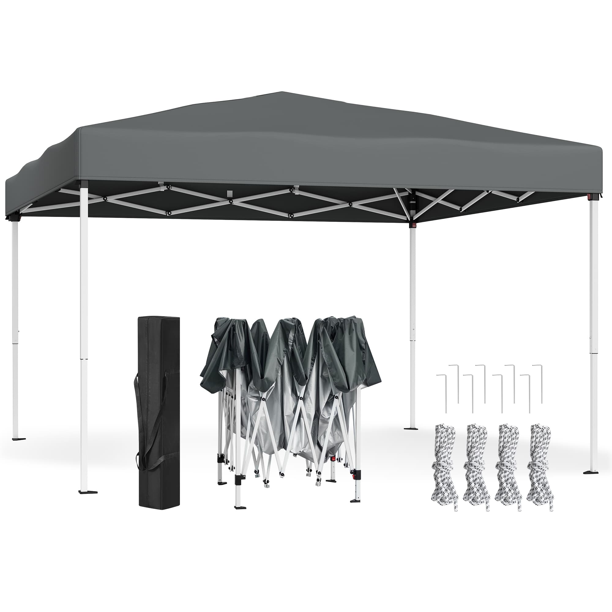 3 x 3 m päikesekaitsega paviljon aeda ja pidudele, tumehall