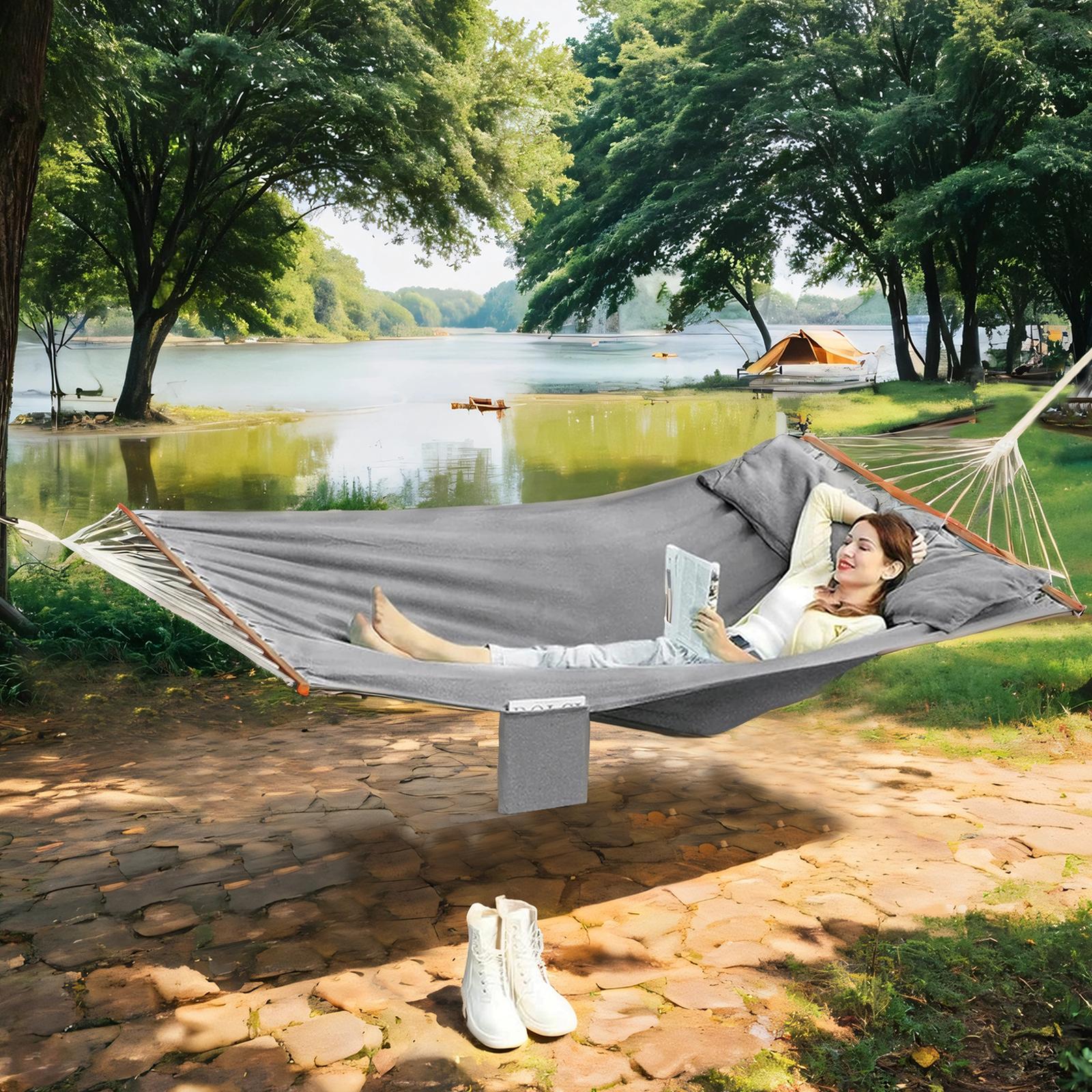 Võrkkiik 210 x 150 cm, õue, kahe puidust postiga