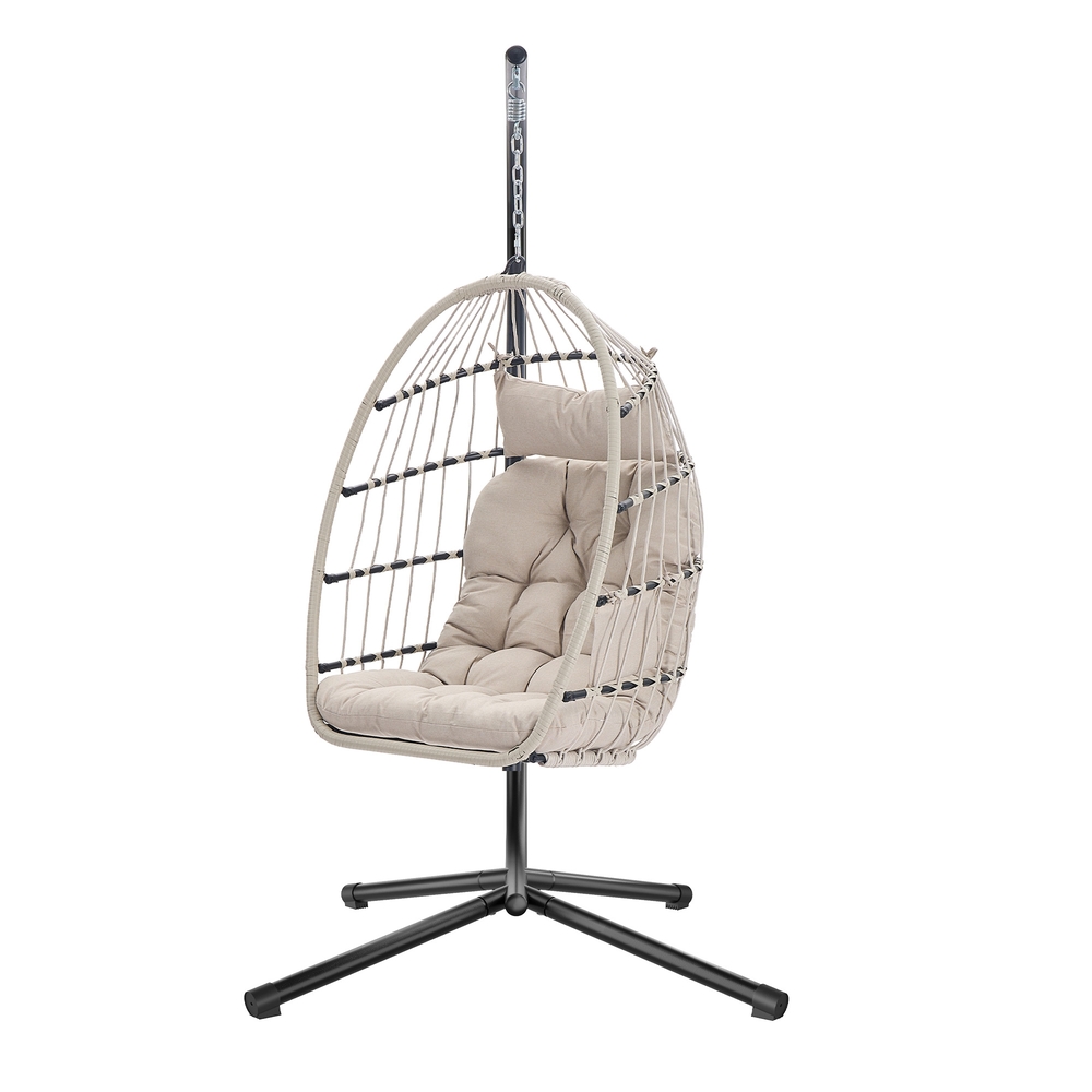 Kiiktool raamiga, kokkupandav vitstest tool, kõrgusega reguleeritav, rippkiik aeda/rõdule