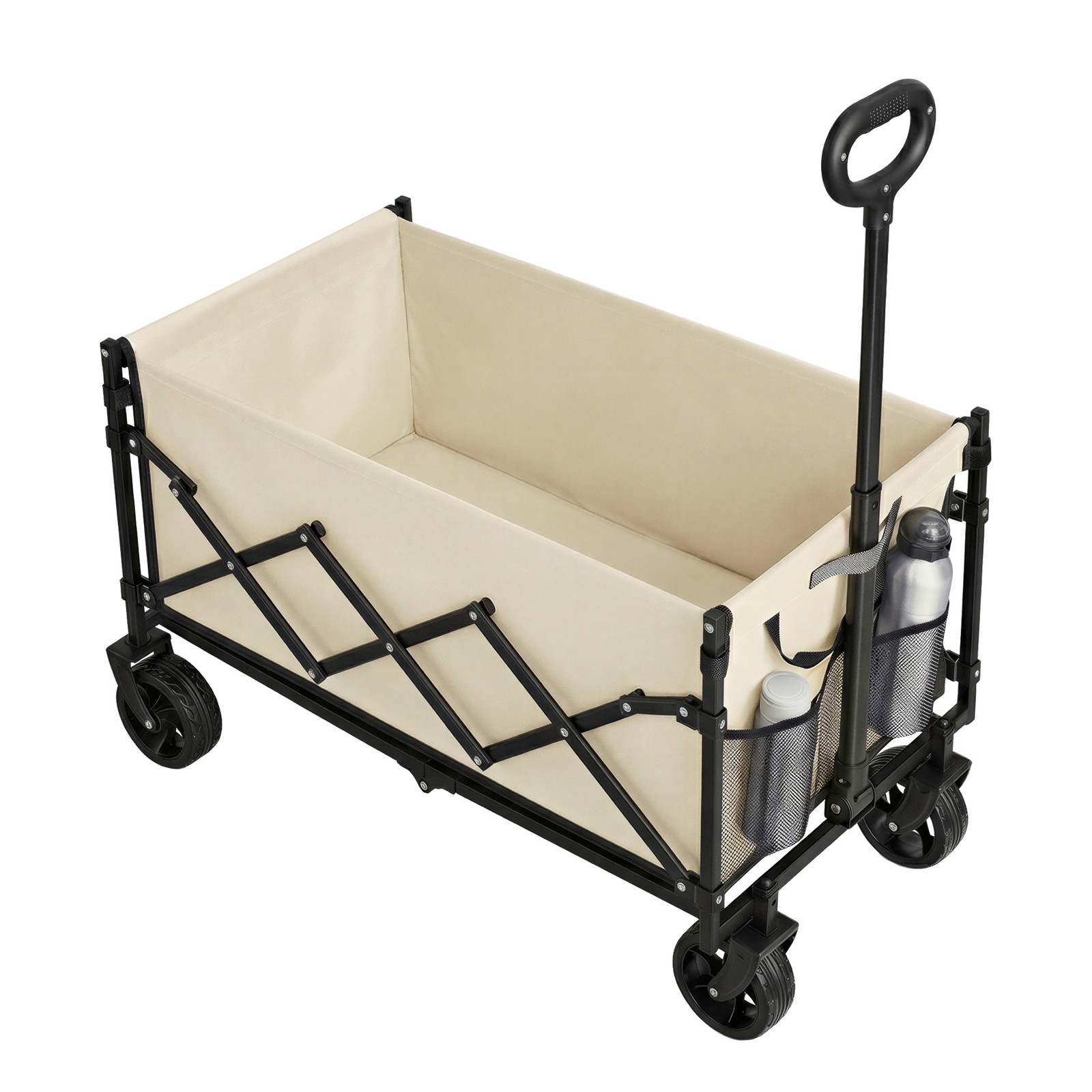 Kokkupandav käsikäru, transpordikäru käepidemega, 4 tugevdatud ratast