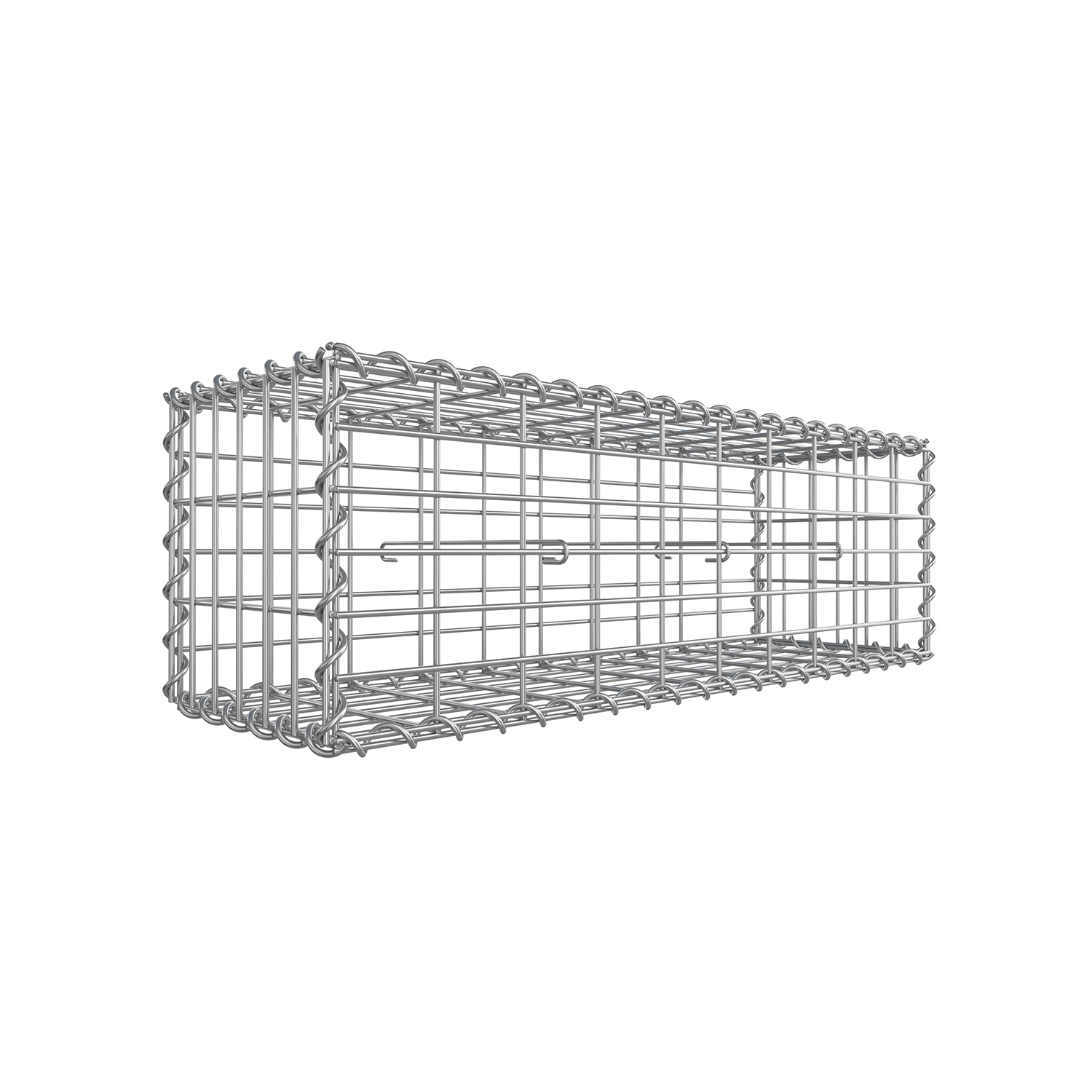 Gabioonkorv 100 x 30 x 30 cm, hõbedane