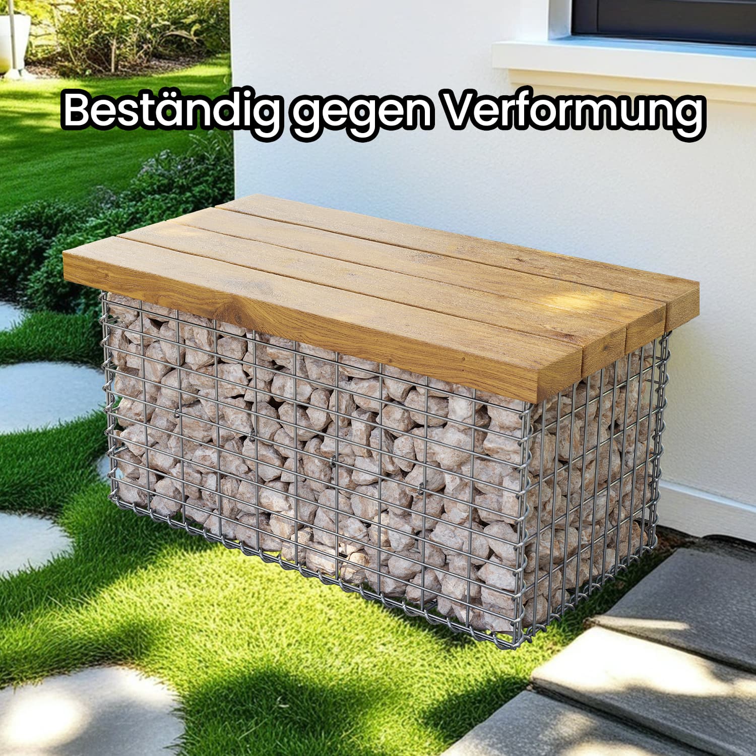 Gabioonkorv kivitäitega müüriosa või istumisala traatvõrk-konstruktsioon 100 x 50 x 30 cm