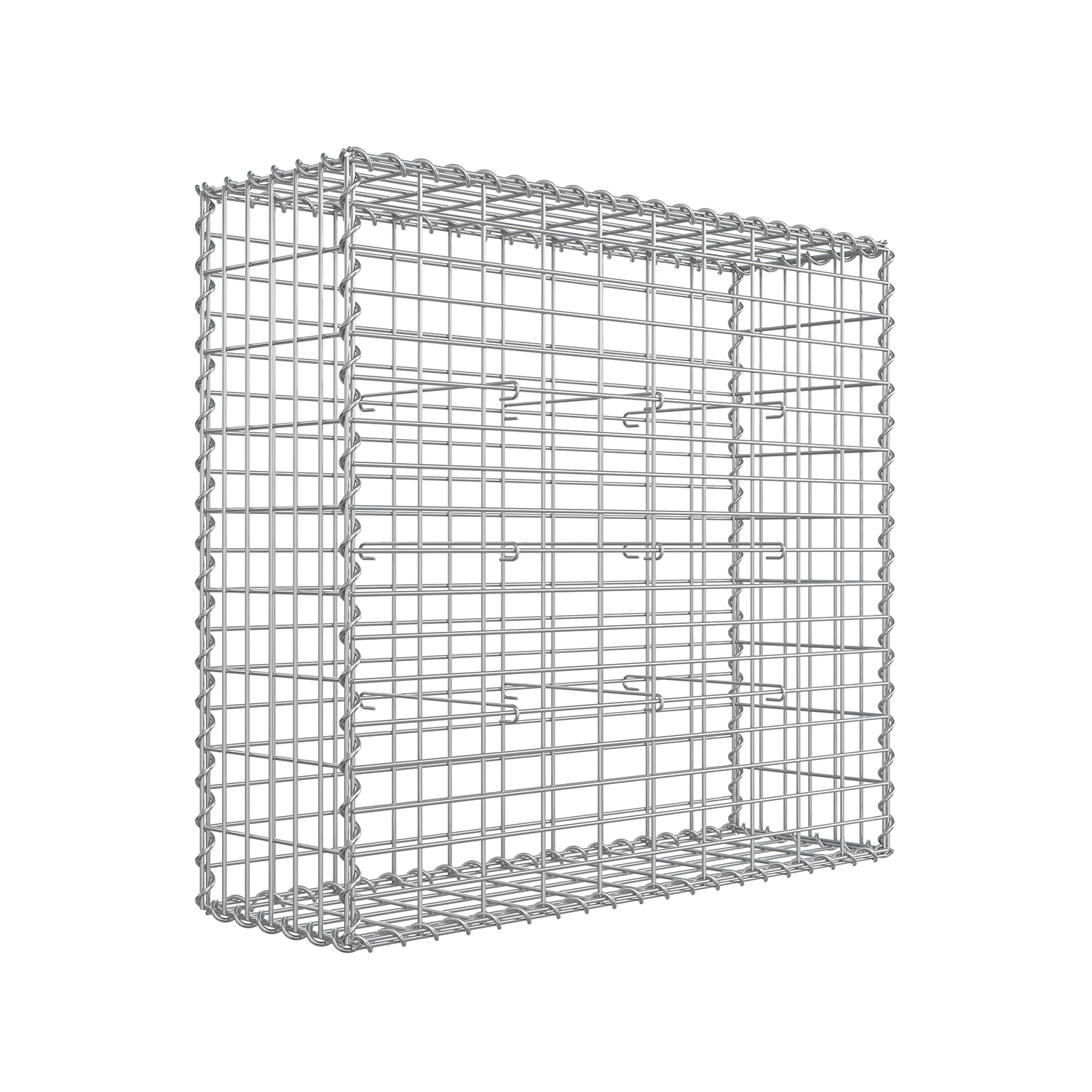 Metallvõrguga gabioon 100 x 90 x 30 cm, hõbedane