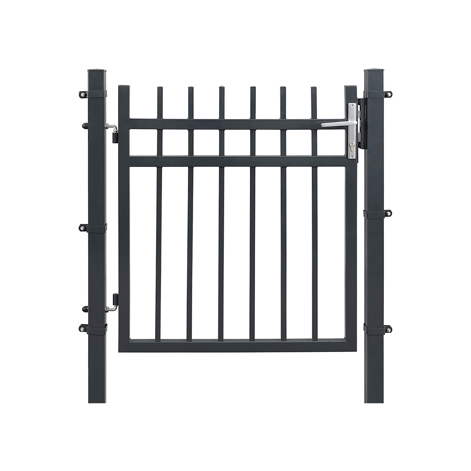 Väike metallist aiavärav 106 x 6 x 145 cm, tumehall