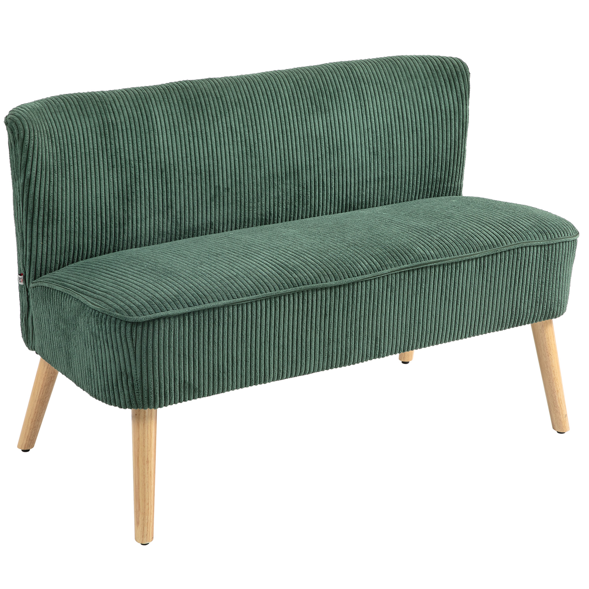 2-kohaline polsterdatud diivan, puit, sametitaoline polüester, poroloon, 117 x 56,5 x 77 cm, roheline