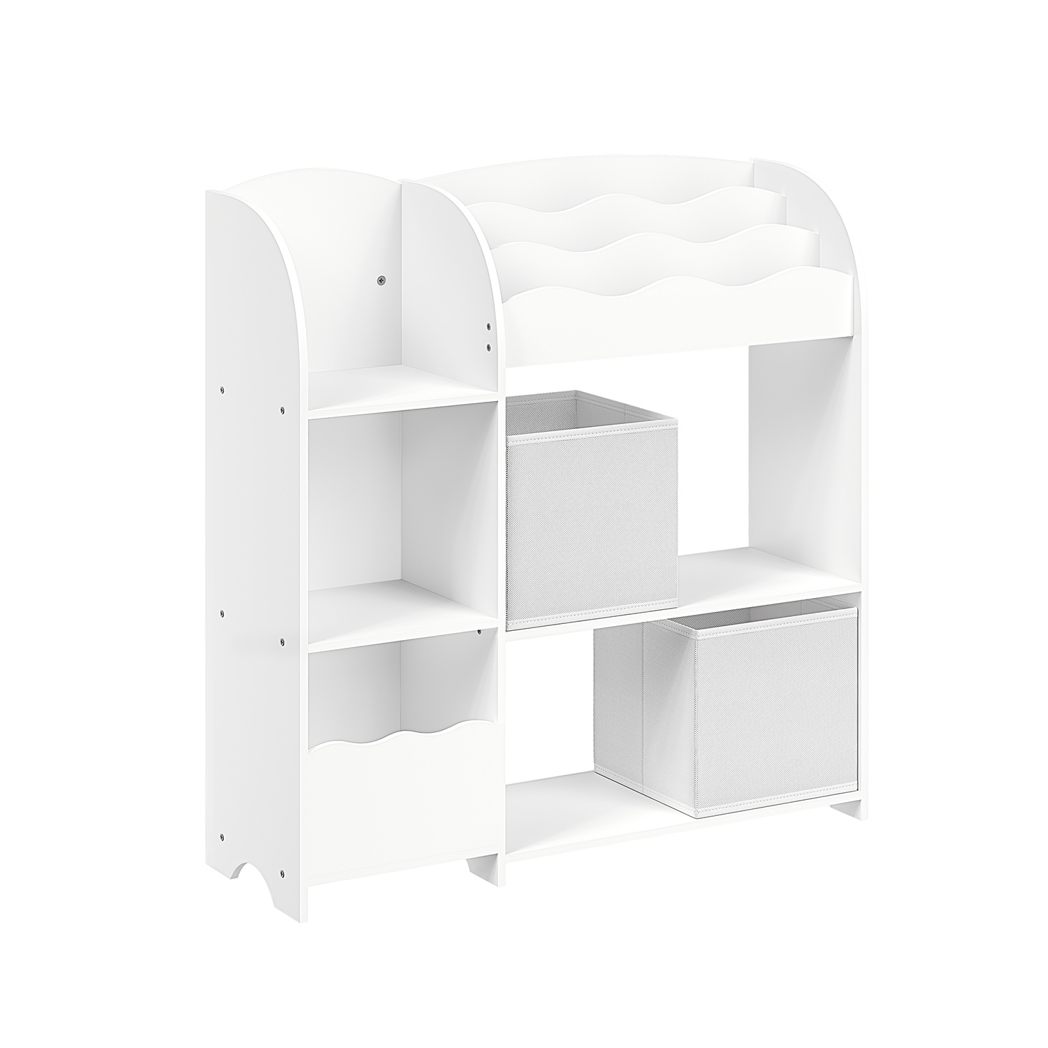 Lasteriiul 2 kastiga mänguasjade ja raamatute jaoks, pilvevalge