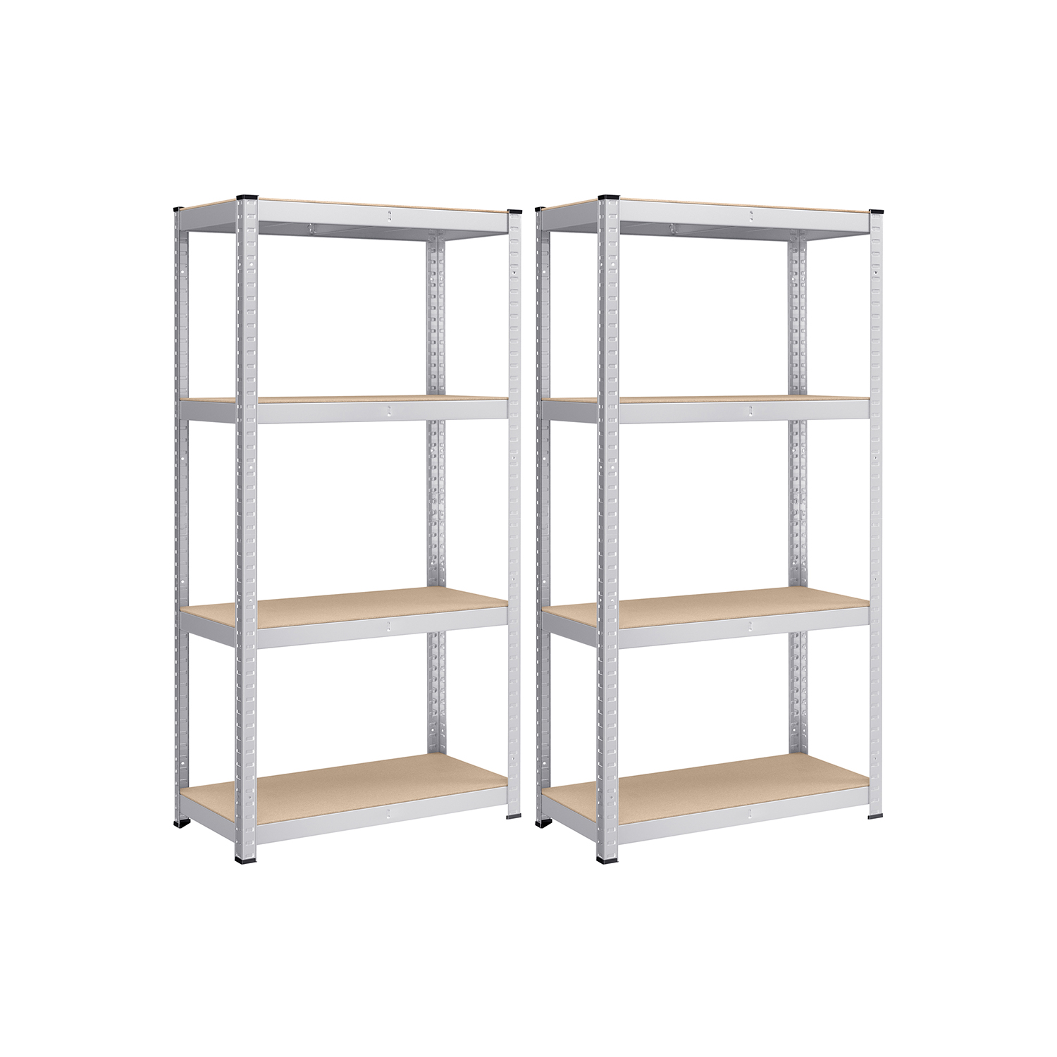 Metallist hoiustamiseriiulite komplekt 2tk, kõrgusega 160cm, hõbedane