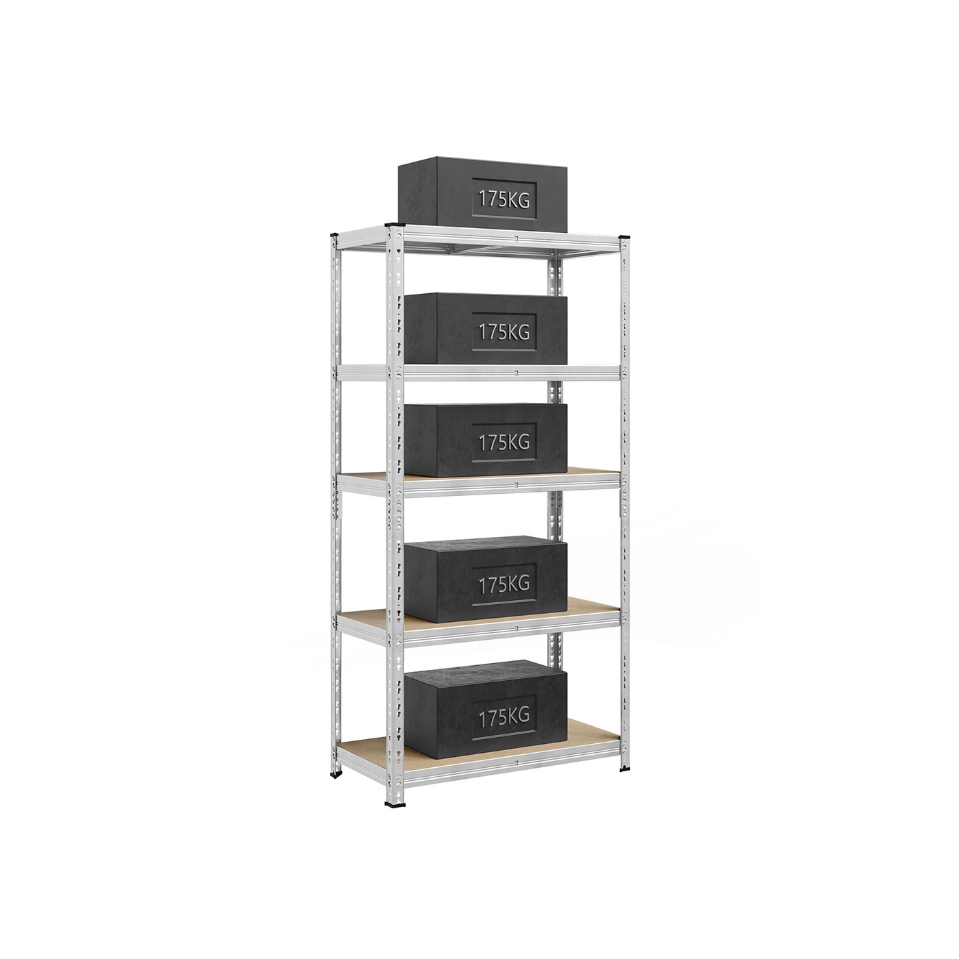 Ladustamisriiul ja raskeveokiriiul, 50 x 100 x 200 cm, tsingitud metallist riiulisüsteem, kandevõime kuni 875 kg