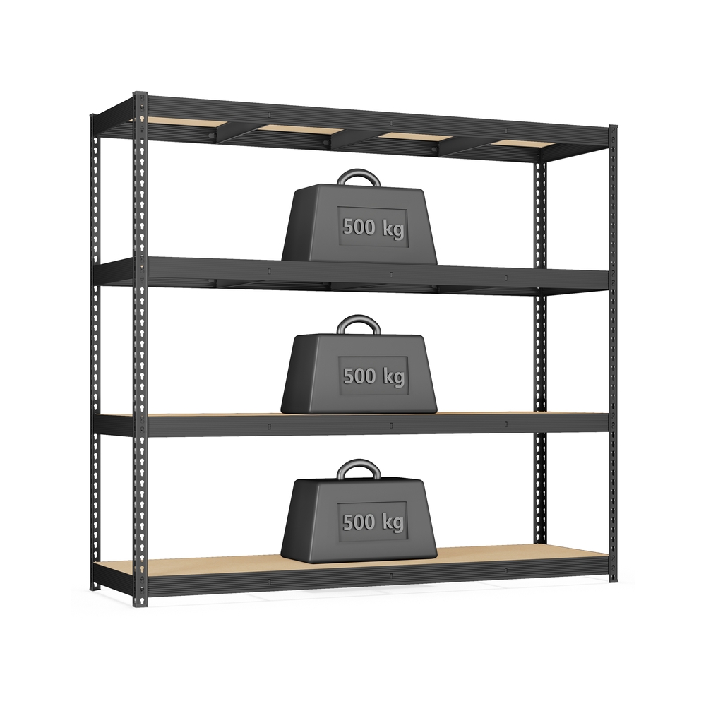 Tugev riiul nelja tugeva riiuliga, mis on valmistatud 8 mm paksusest MDF-plaadist