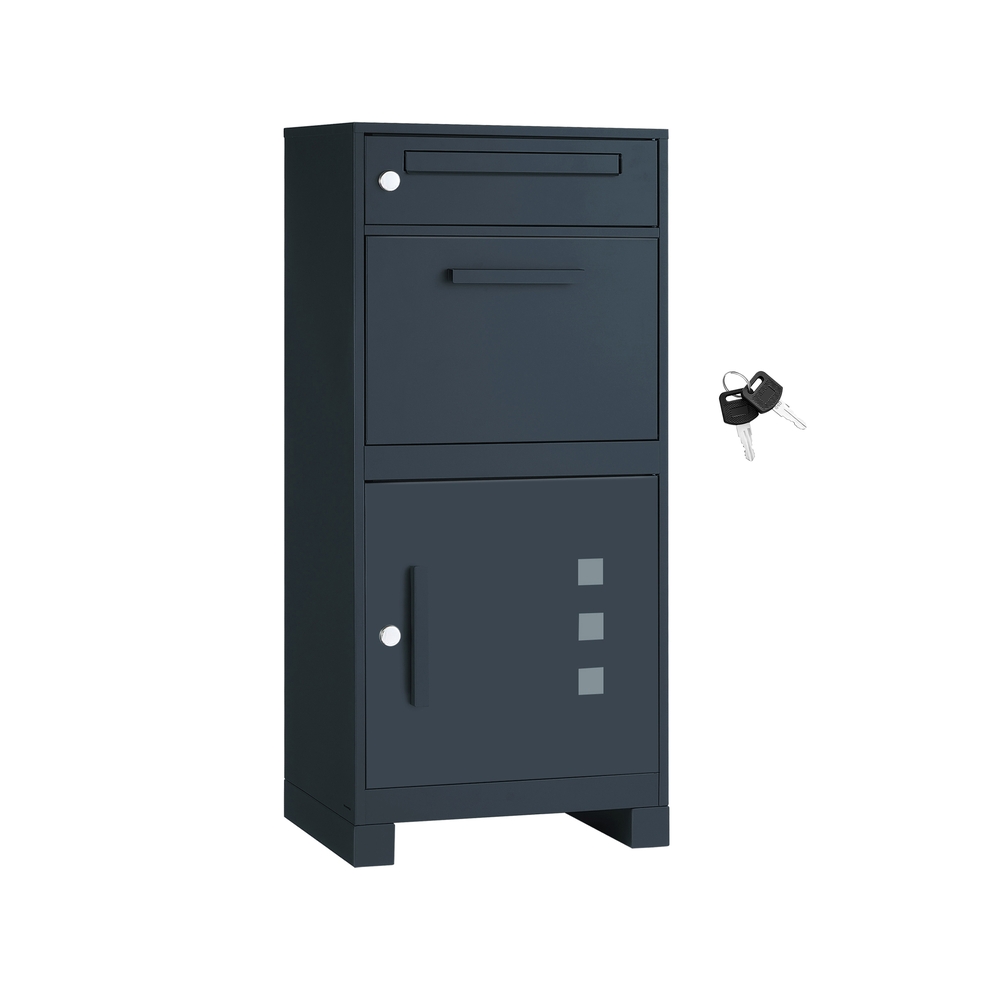 Postkast pakiruumi ja turvalise kaanelukuga saadetiste jaoks, antratsiithall